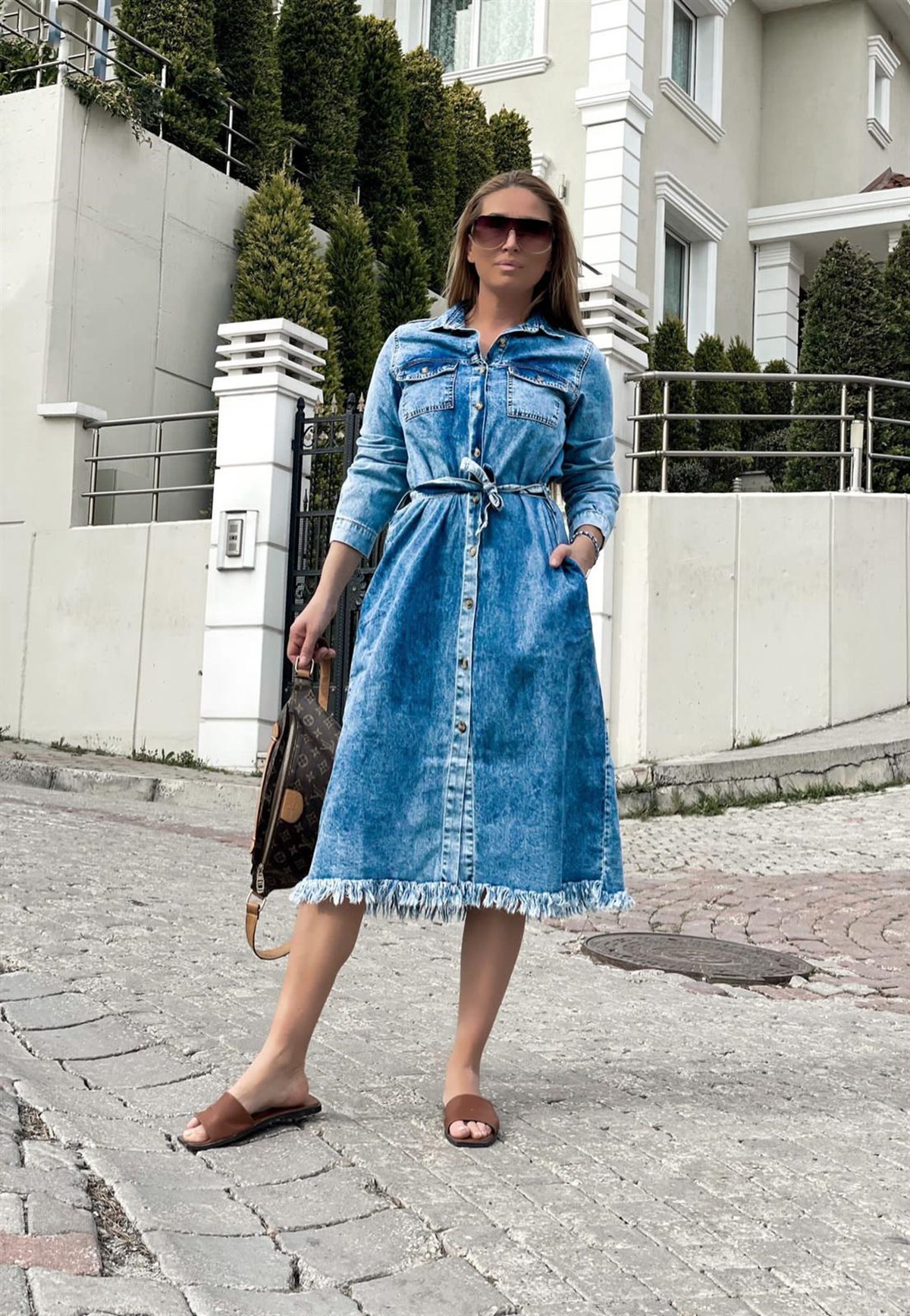 Bayan Yeni Model Kot Elbise 55444