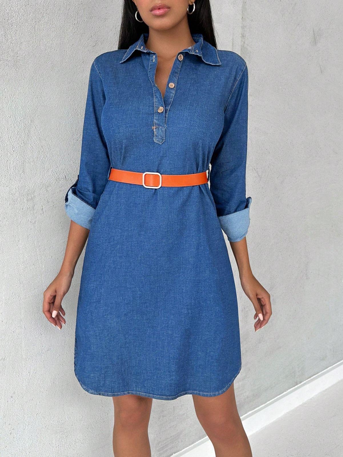 Bayan Yeni model Kot Elbise 68422