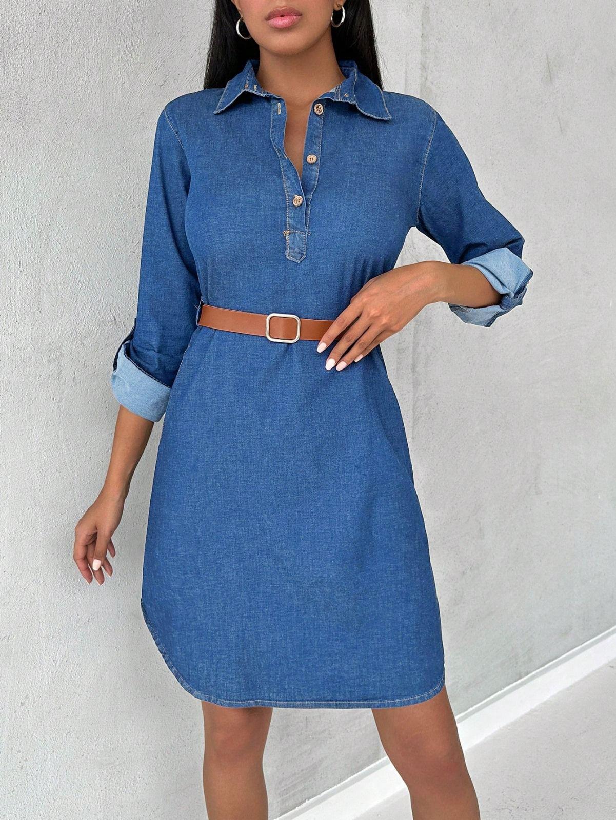 Bayan Yeni model Kot Elbise 68422