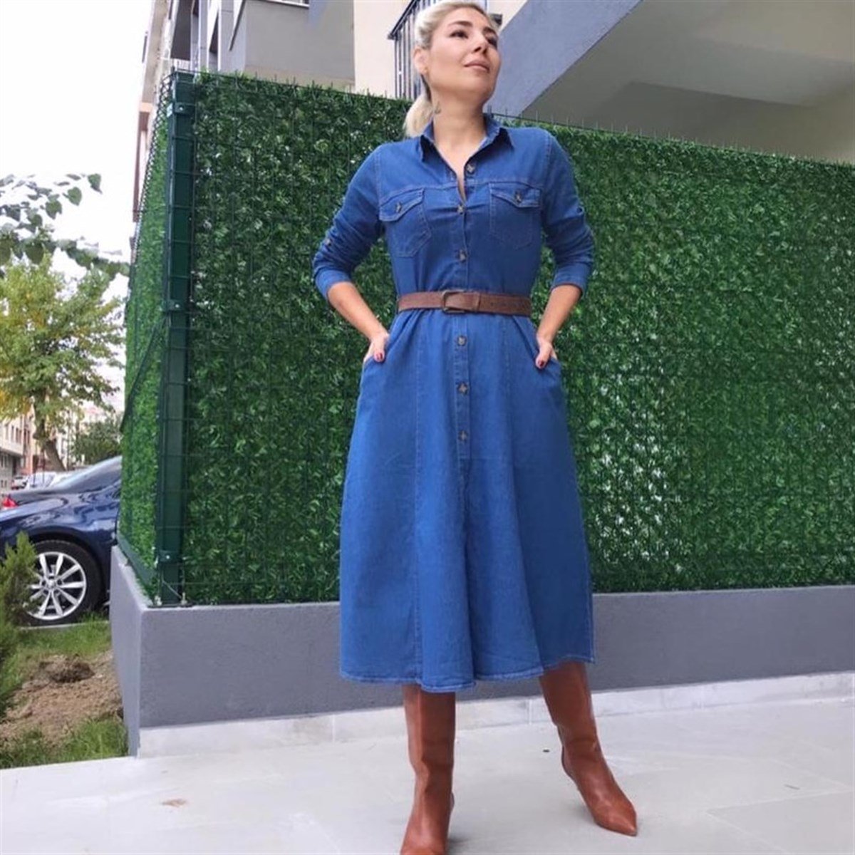 Bayan Yeni Model Kot Elbise 9944