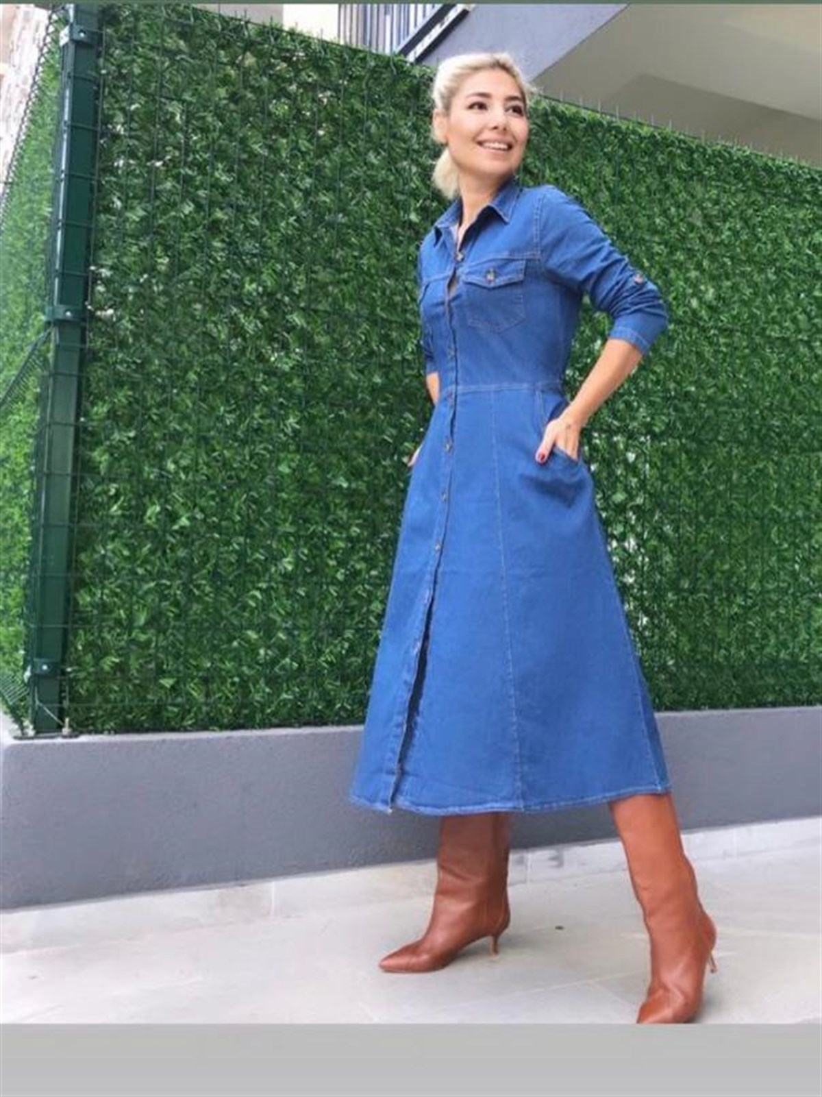 Bayan Yeni Model Kot Elbise 9944