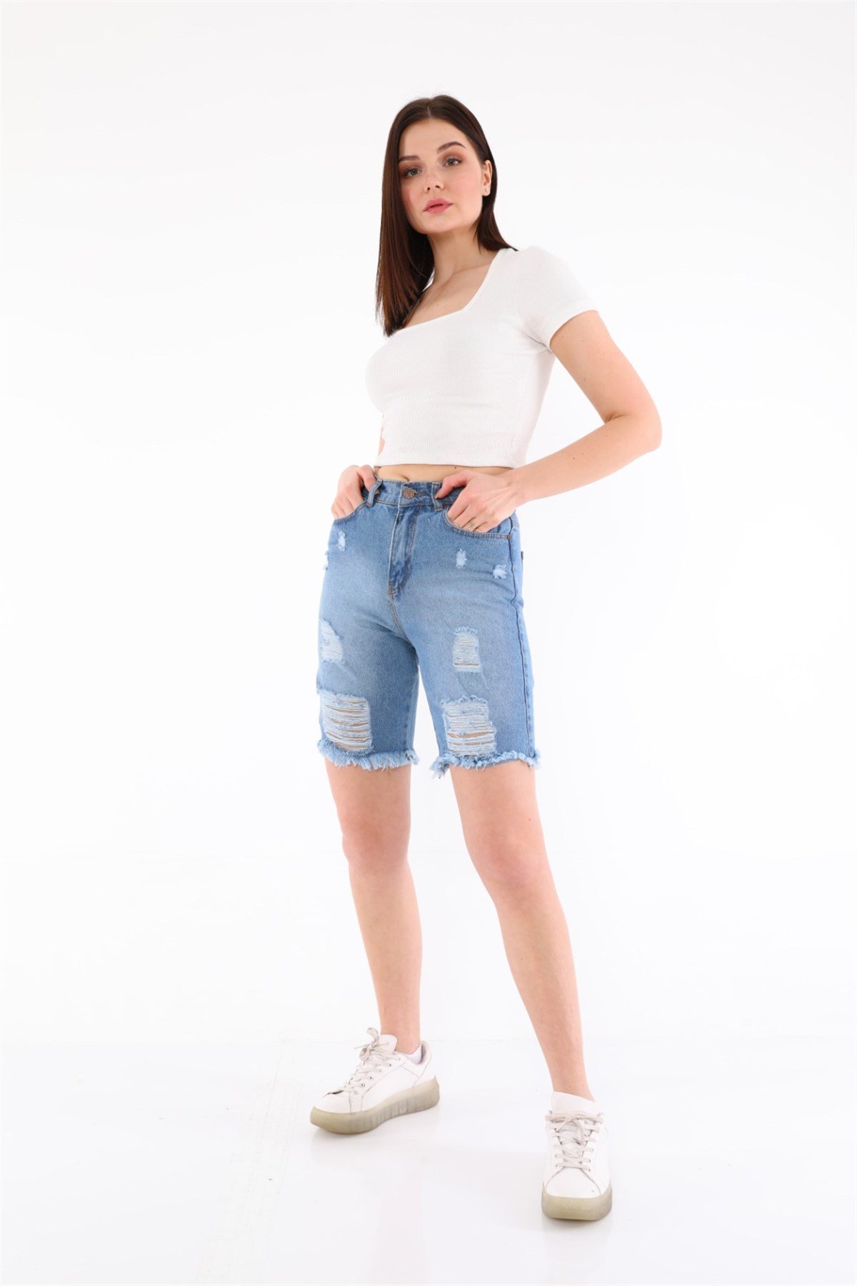 Bayan Yeni Model Kot Şort 0006895