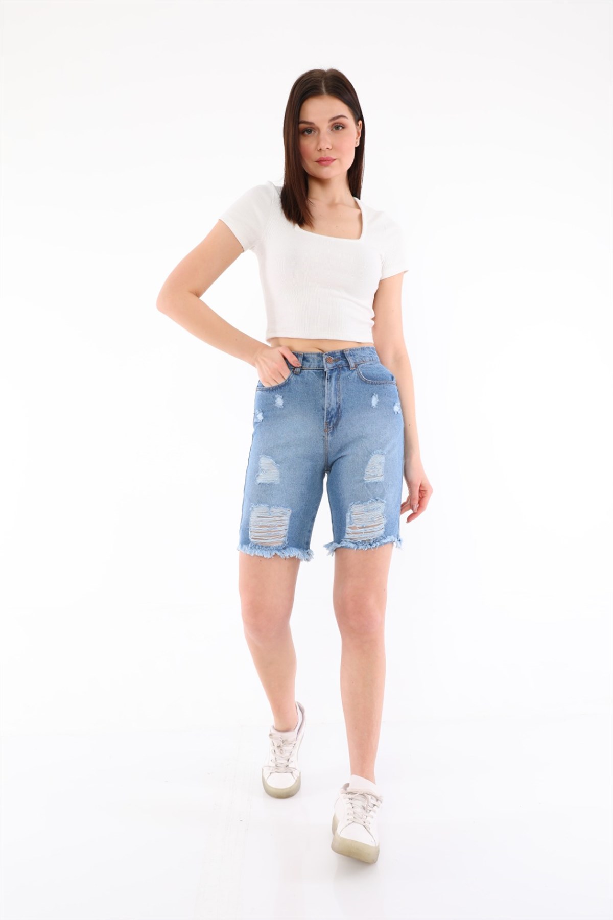 Bayan Yeni Model Kot Şort 0006895