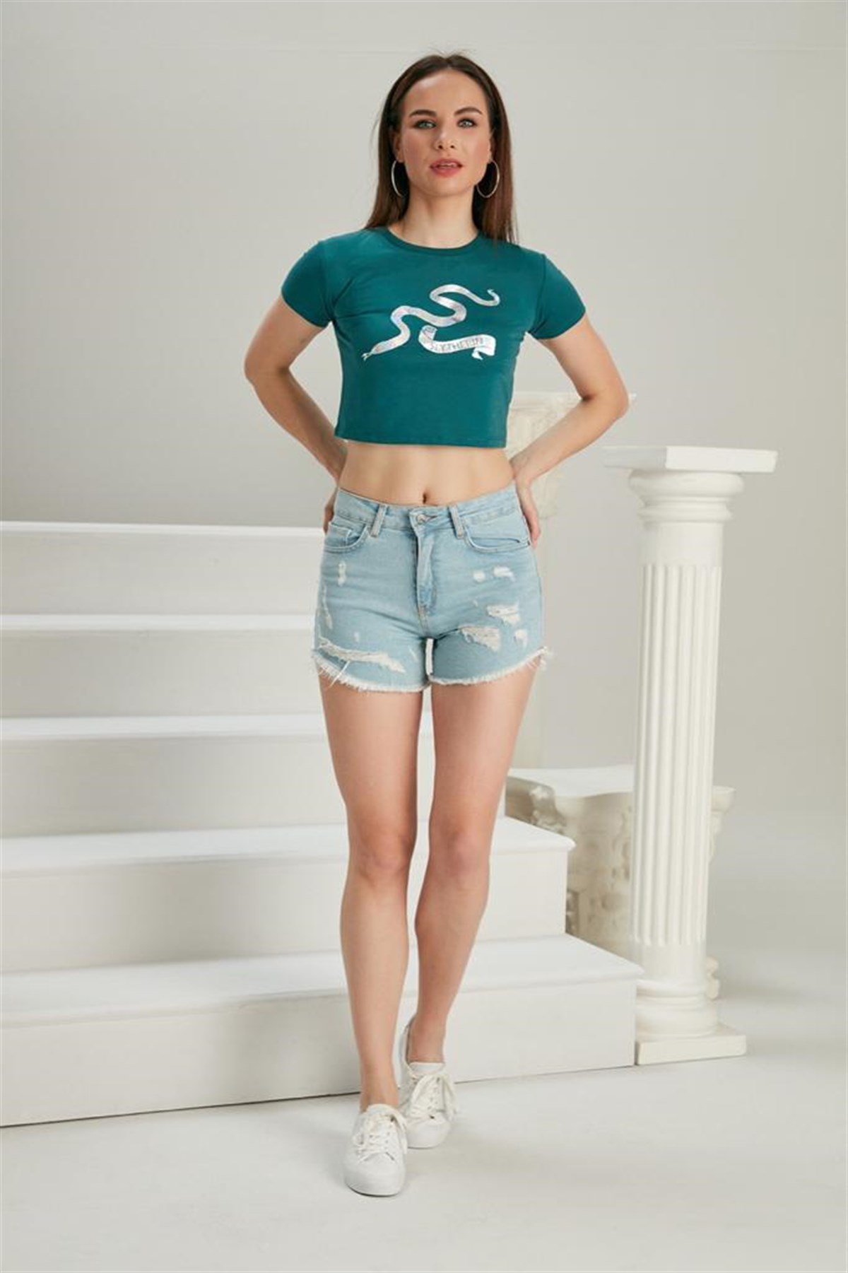 Bayan Yeni Model Kot Şort 55457