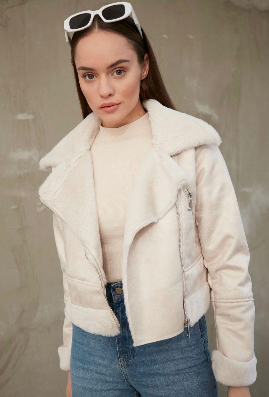 Bayan Yeni Model süet Deri Ceket 66144