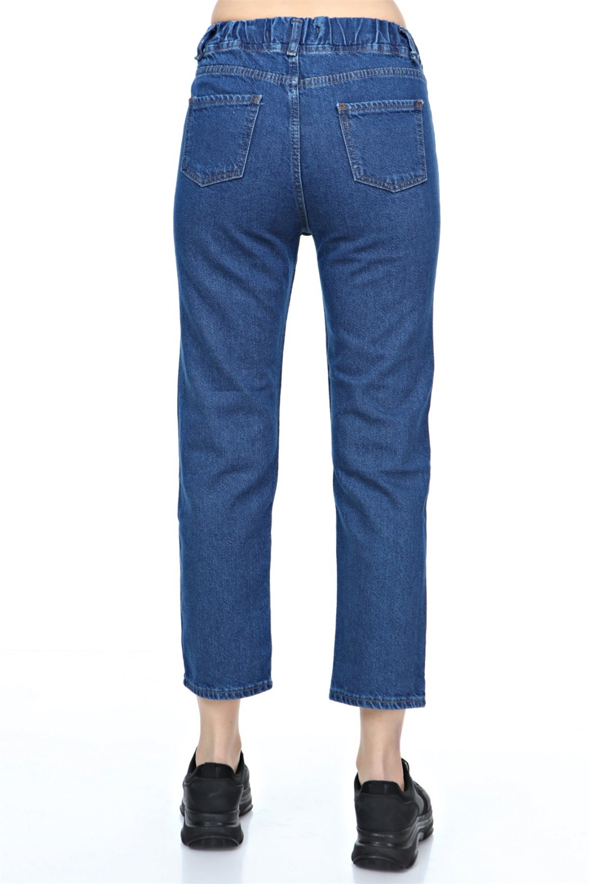 Beli lastikli Bayan mom pantolon 02302965