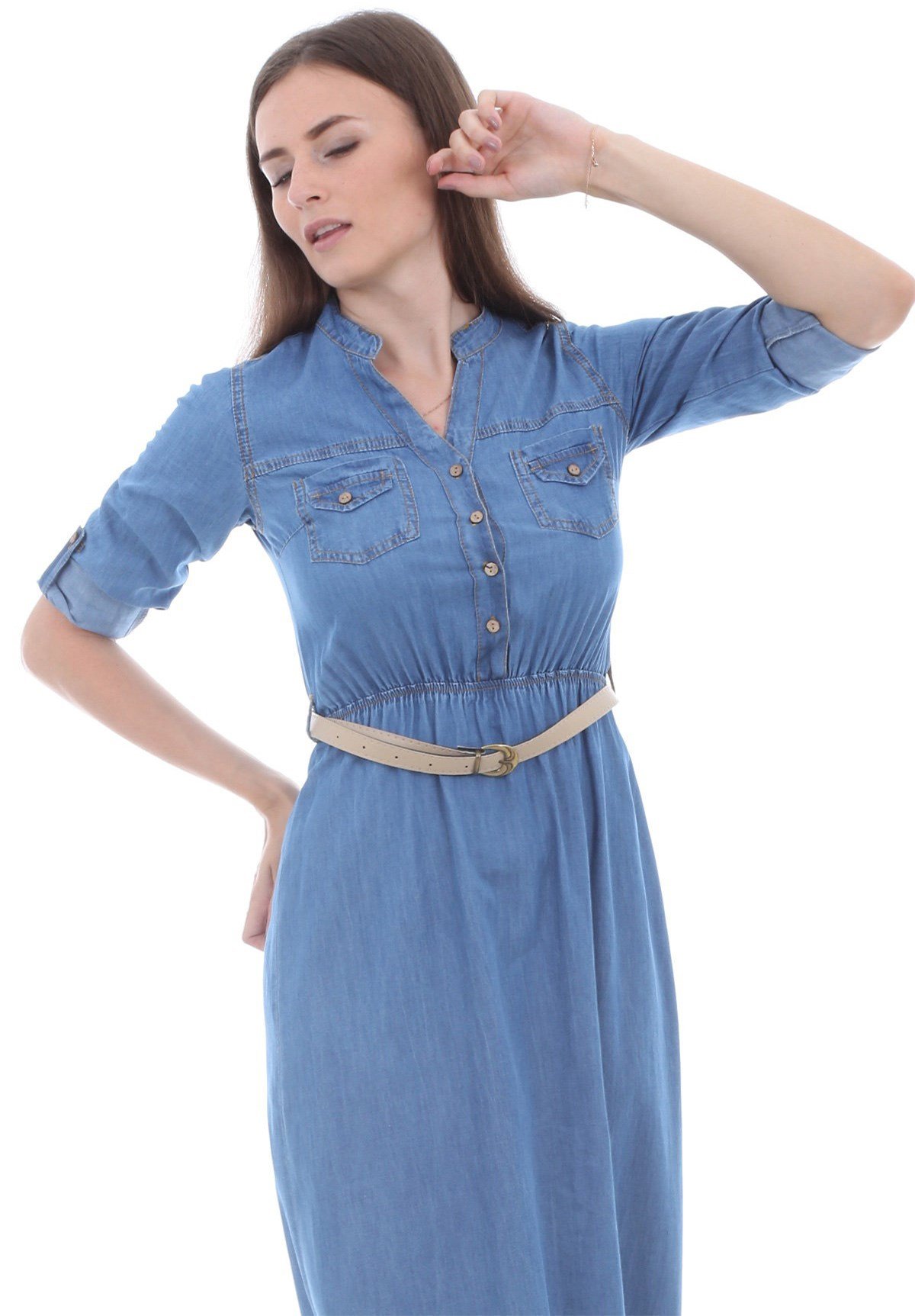 Büyük Beden Bayan Kot Elbise