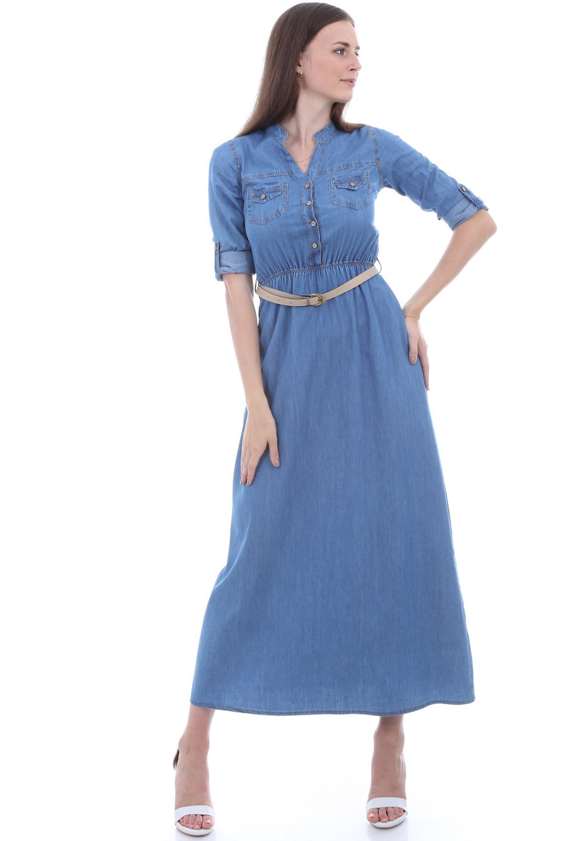 Büyük Beden Bayan Kot Elbise