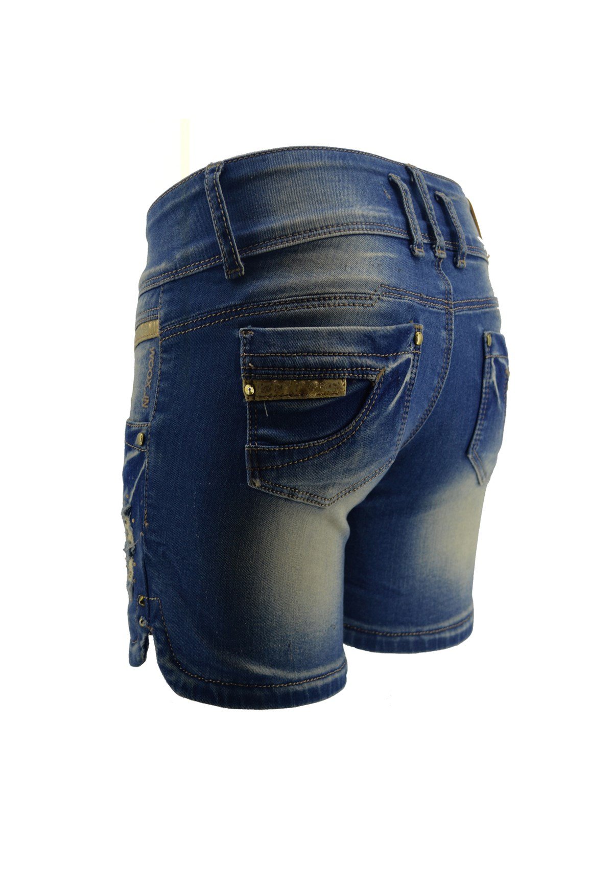 Likralı Düşük Bel Dar Kot Şort