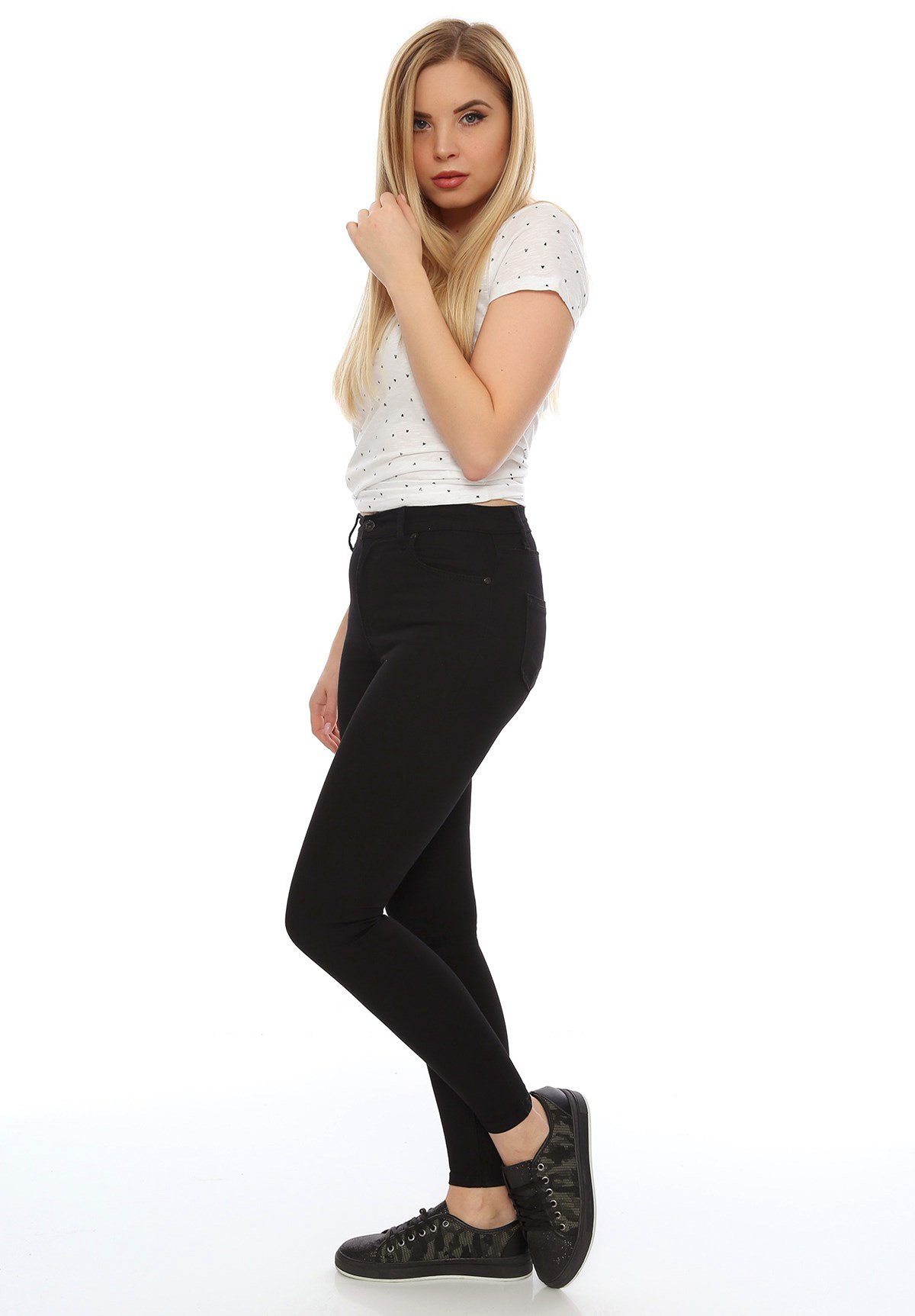 Dar Paça Siyah Kadın Kot Pantolon