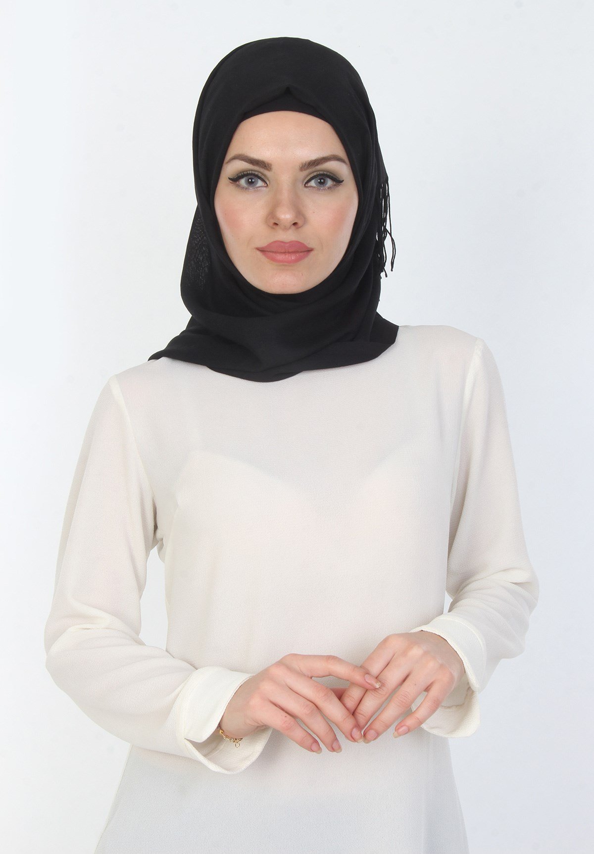 Düz Siyah Bayan Şal