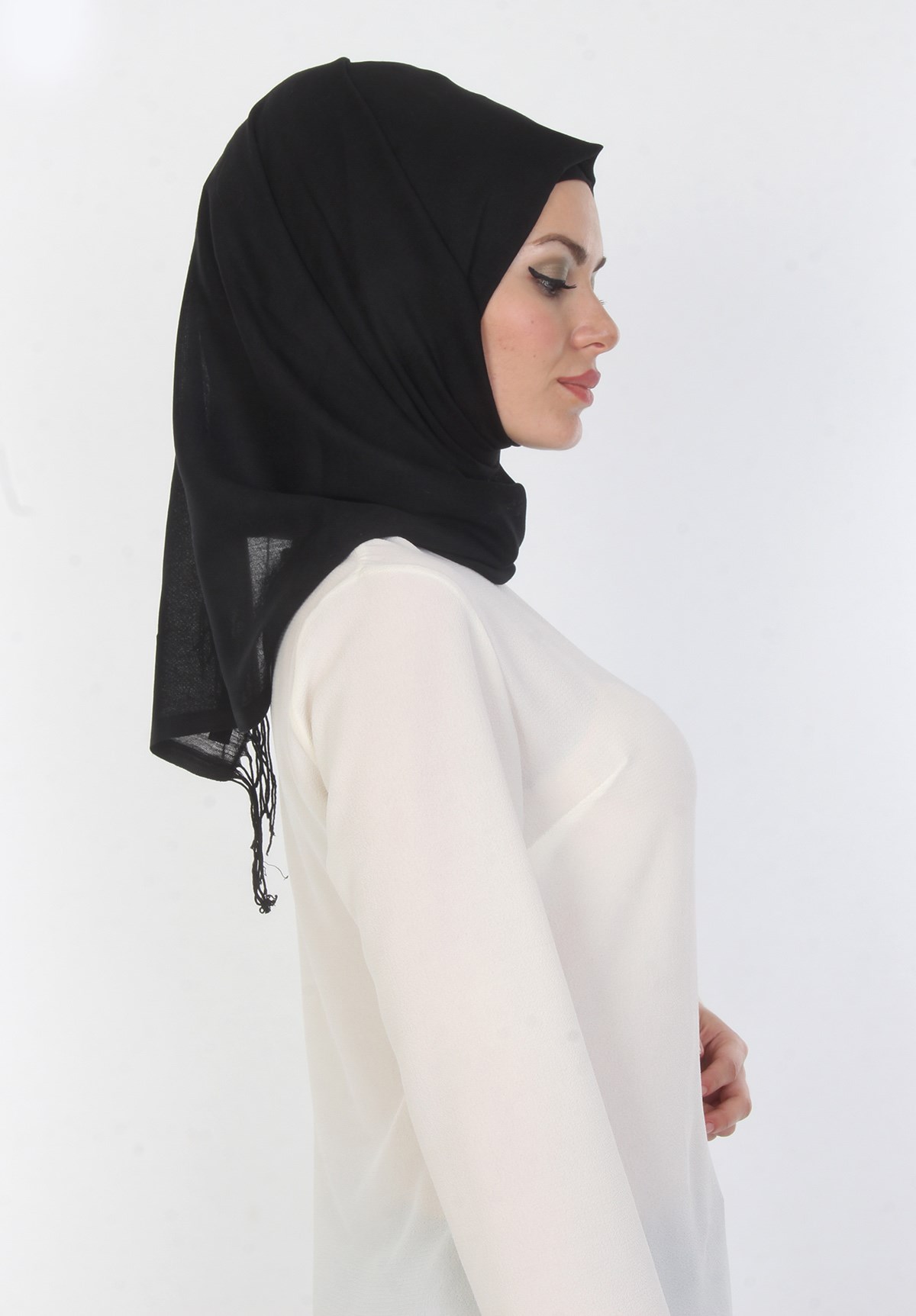 Düz Siyah Bayan Şal