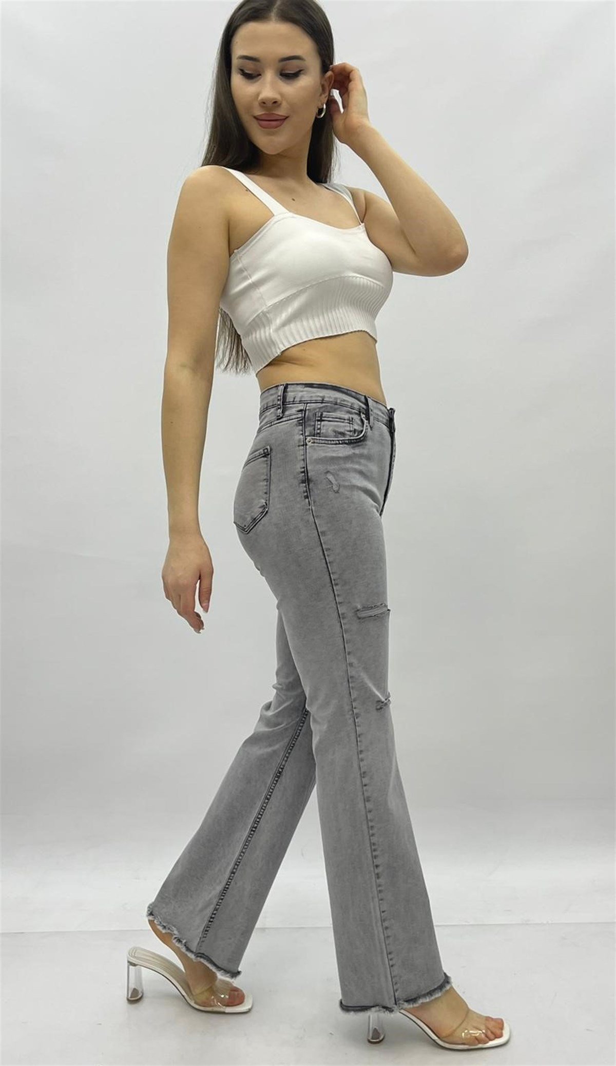 İspanyol Paça Likralı Bayan Pantolon 128887