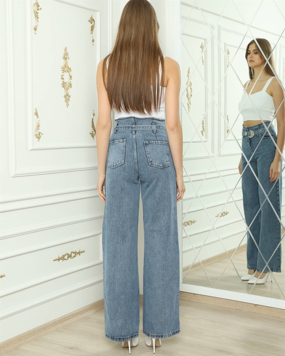 Kadın Bol Paça Kot pantolon 2211133254