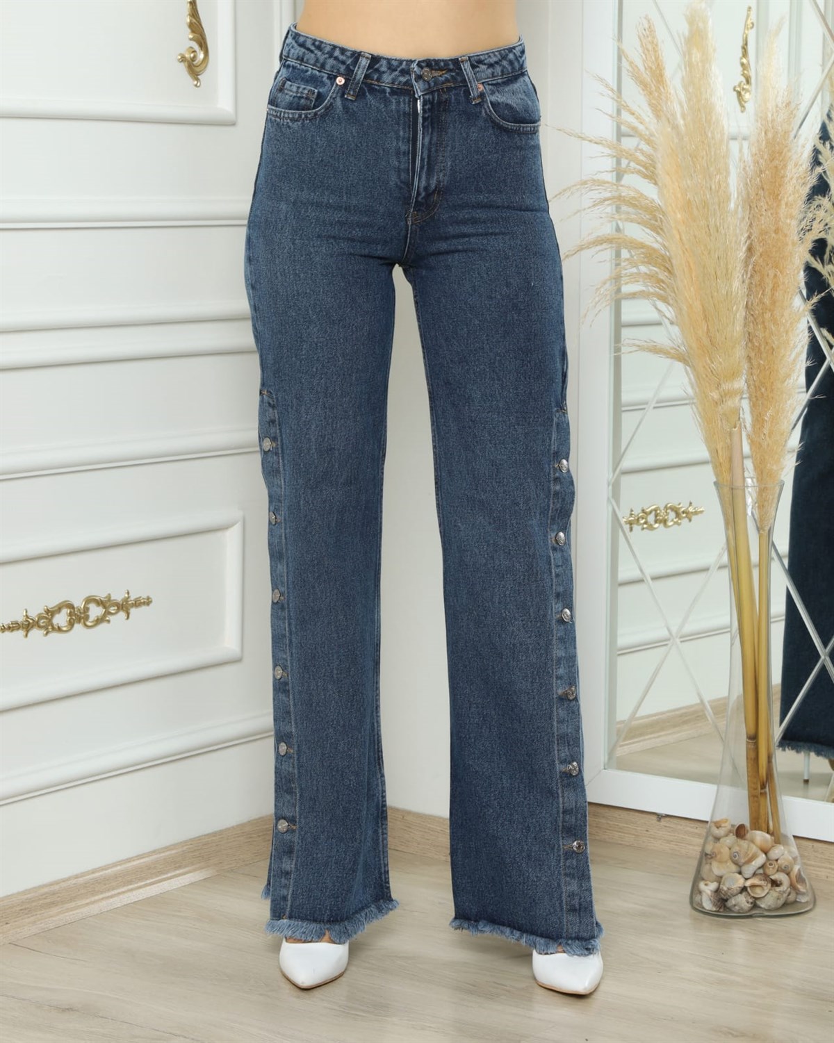 Kadın Bol Paça Kot pantolon 990254