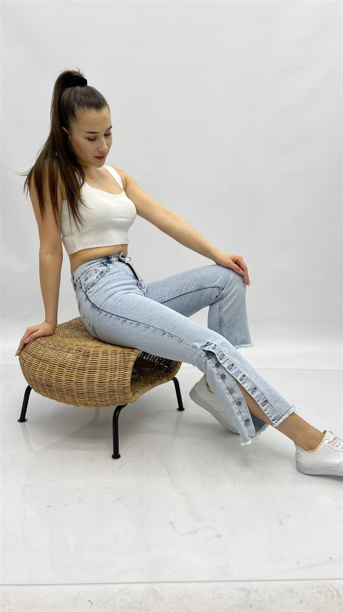 Kadın Boru Paça Kot pantolon 423224