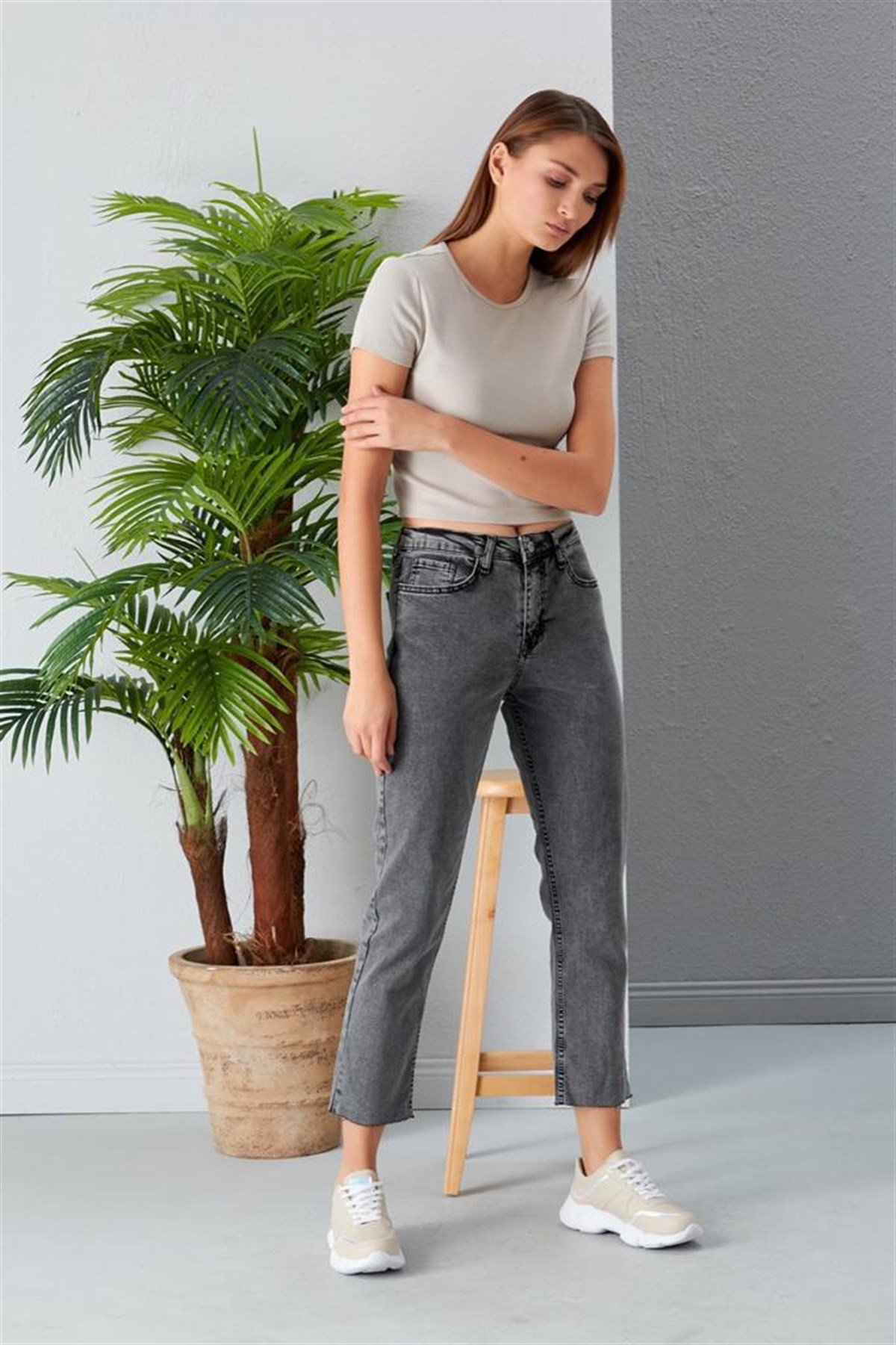 Kadın mom pantolon 40465552