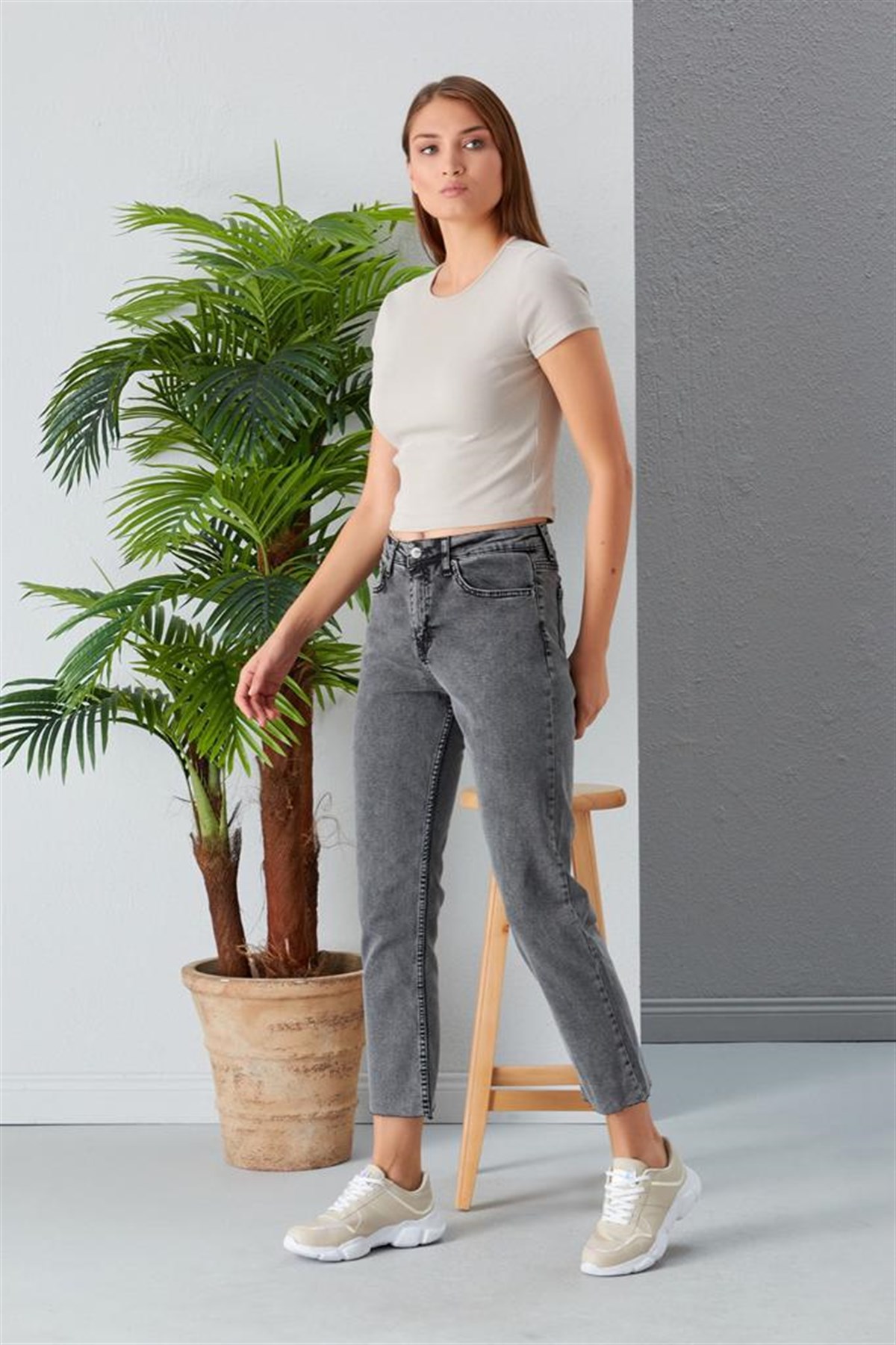 Kadın mom pantolon 40465552