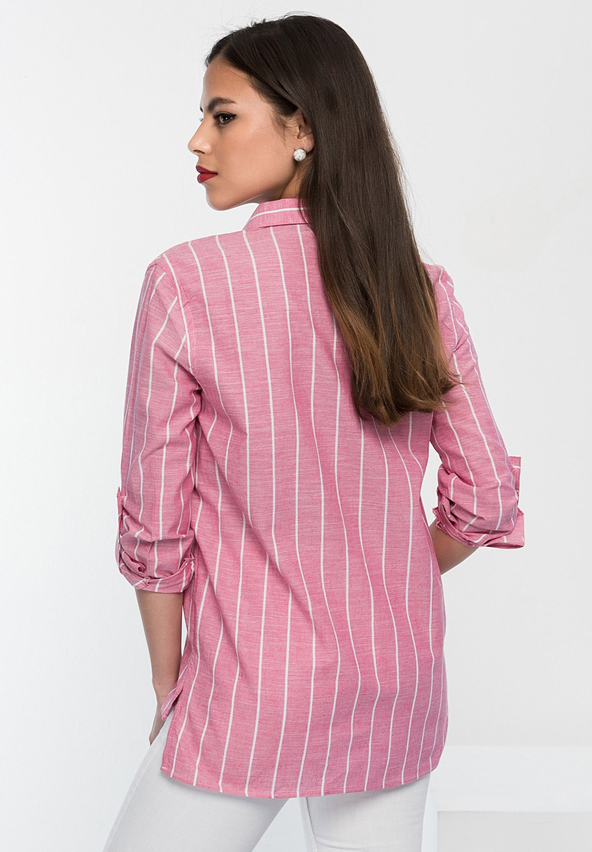Bayan Pembe Cepli Gömlek EM03