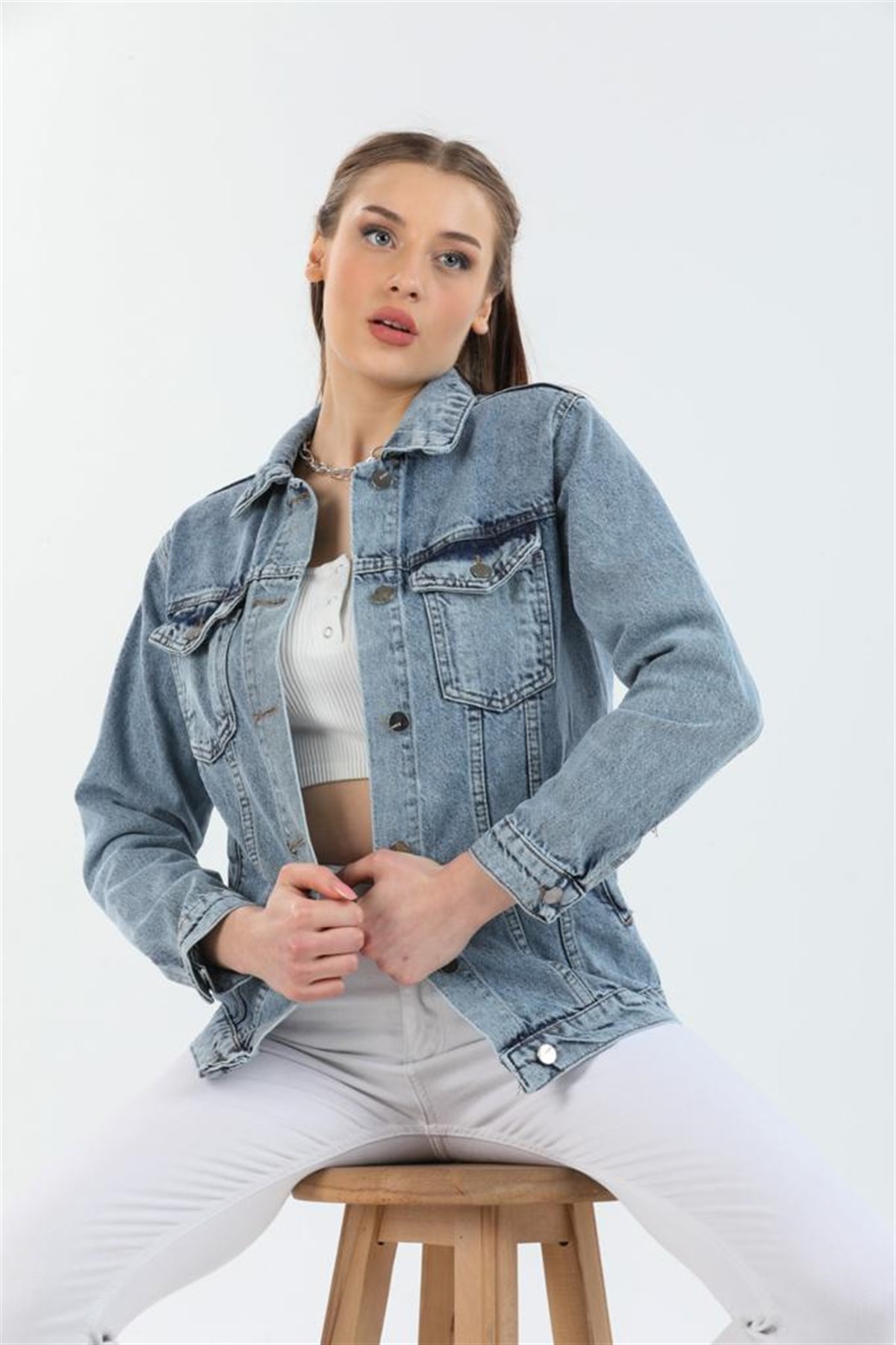 Kadın Yeni Model Kot Ceket 10026