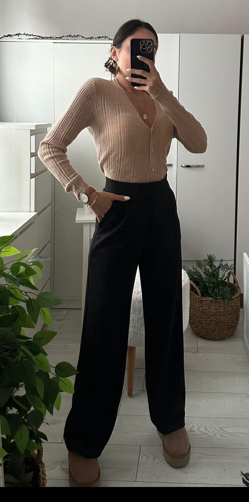 kemer cırtlı bol paça pantolon 878877