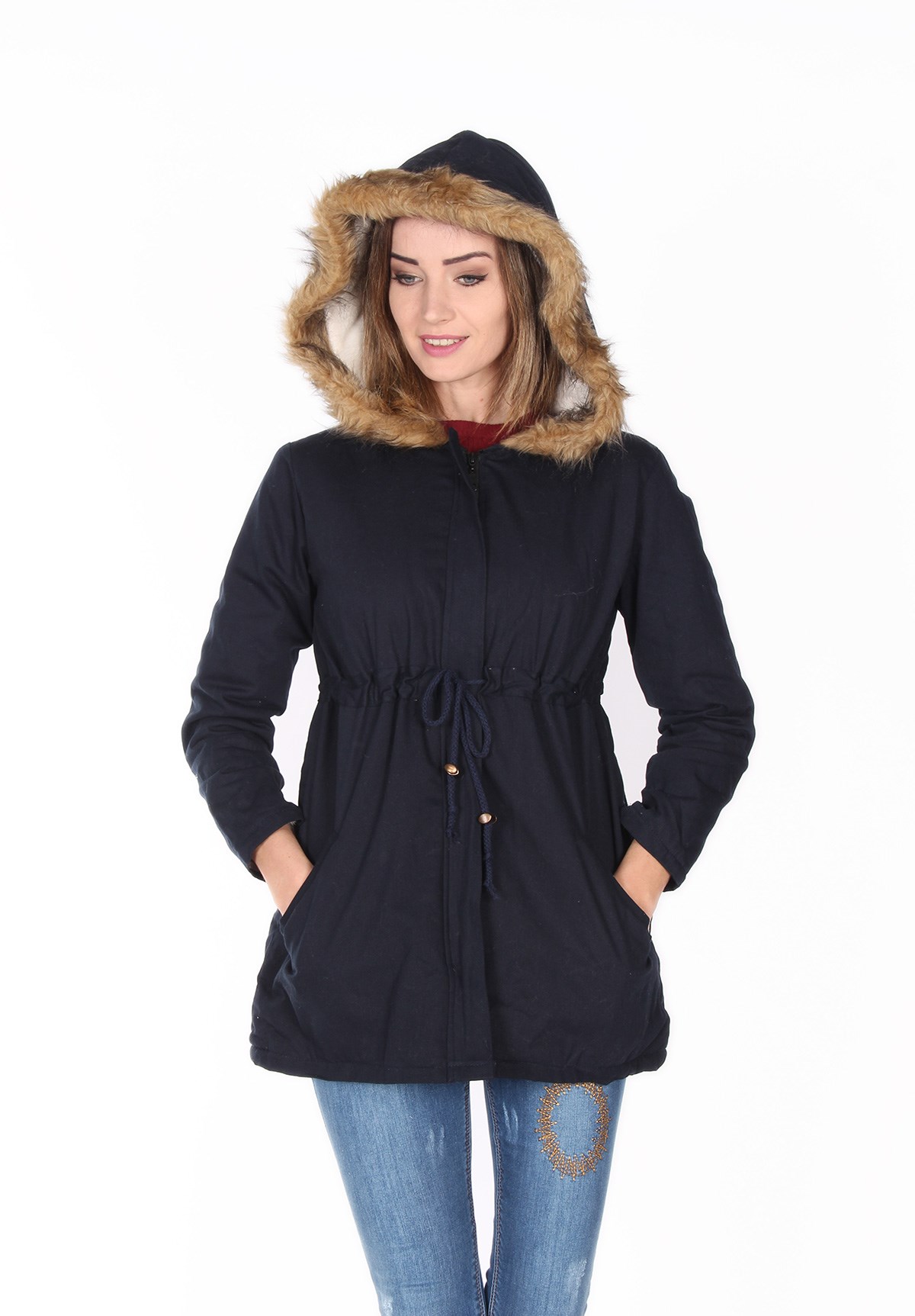 Lacivert Renk Bayan Mont