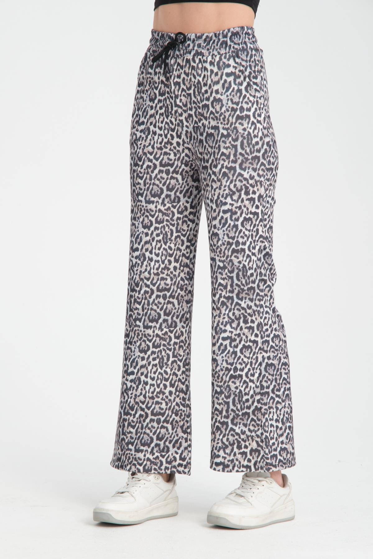 Leopar bol paça pantolon 80010 