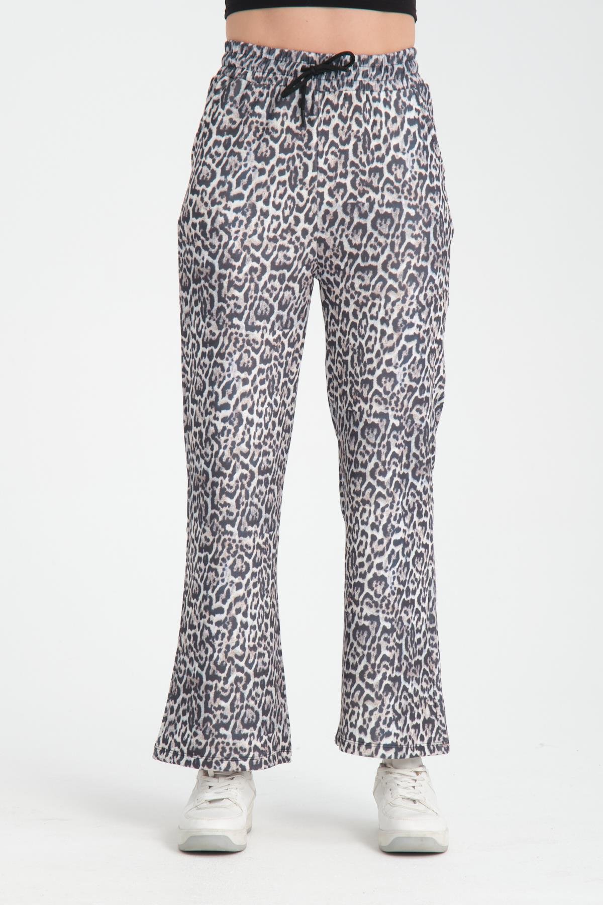Leopar bol paça pantolon 80010 