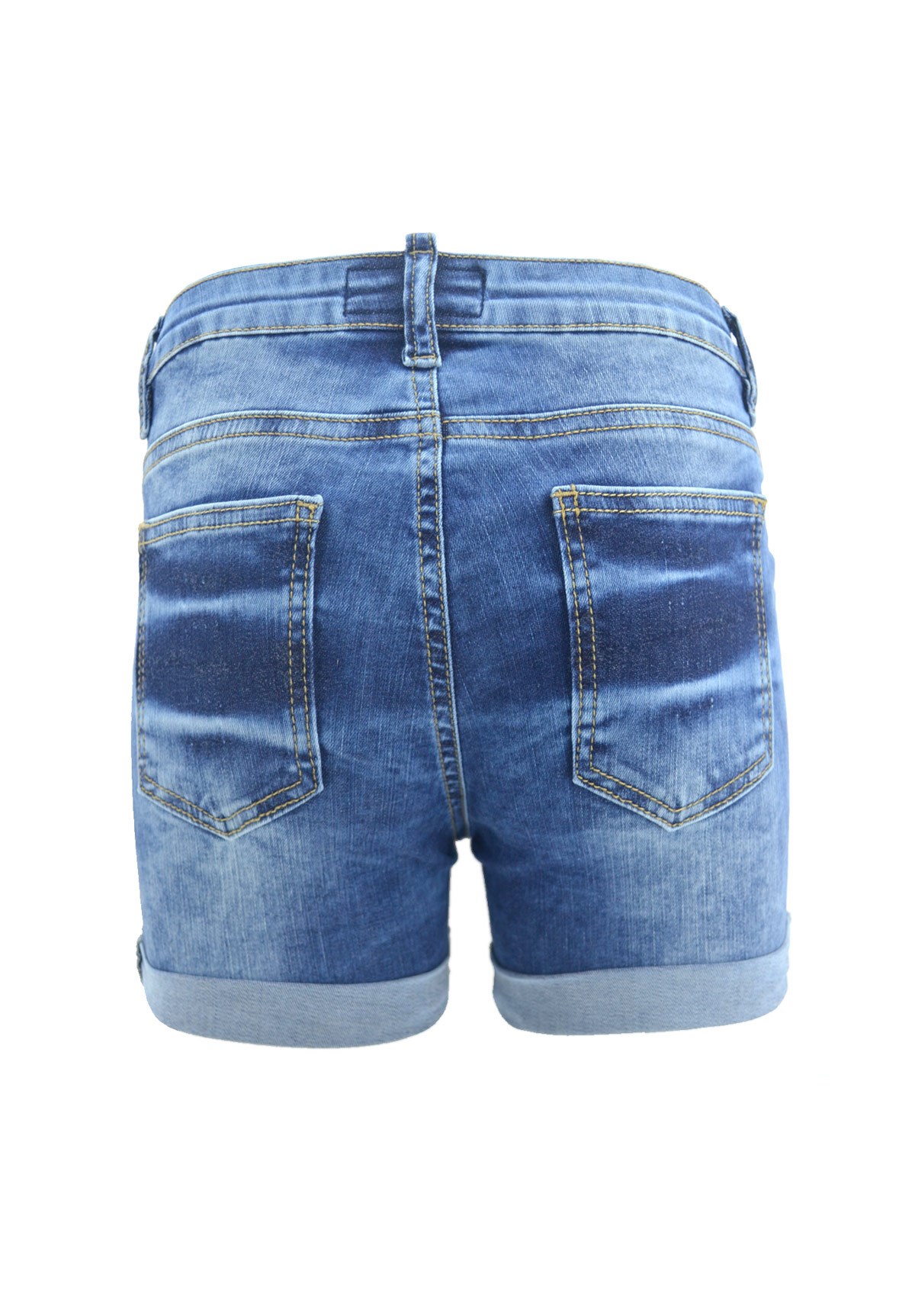 Likralı Bayan Kot Şort