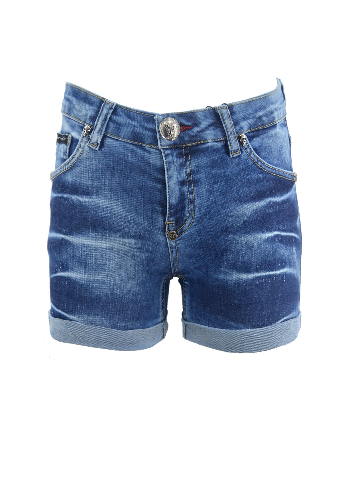 Likralı Bayan Kot Şort