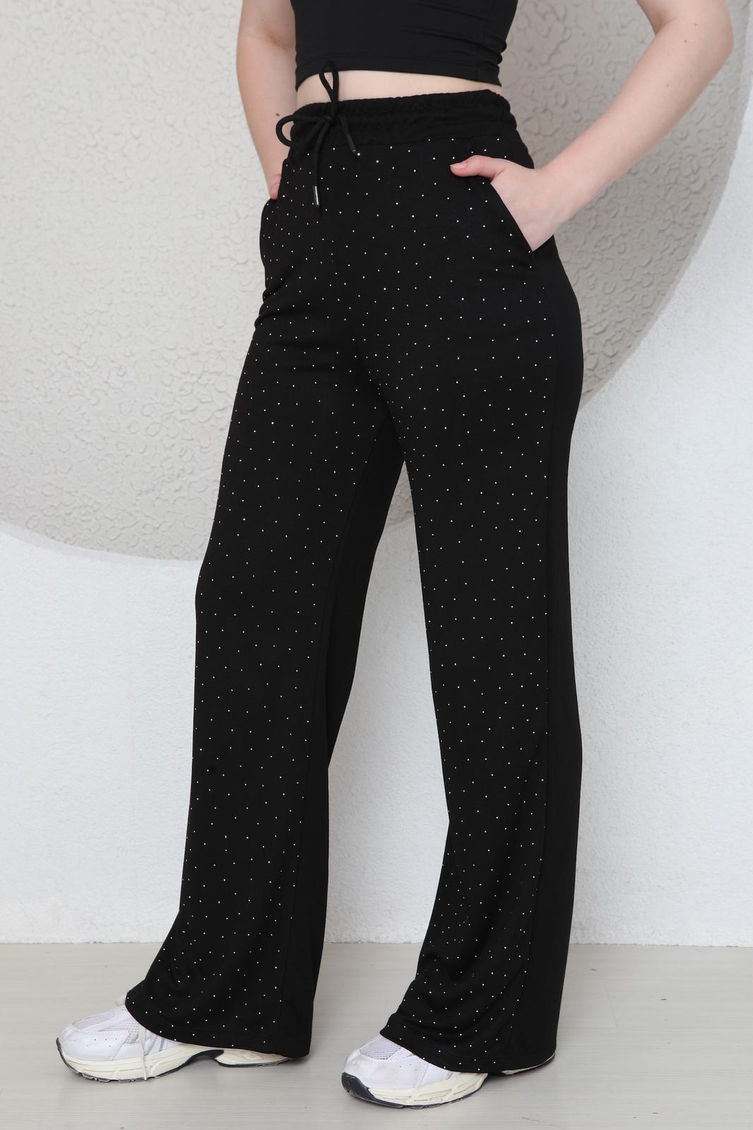 Taşlı bol pantolon 098666