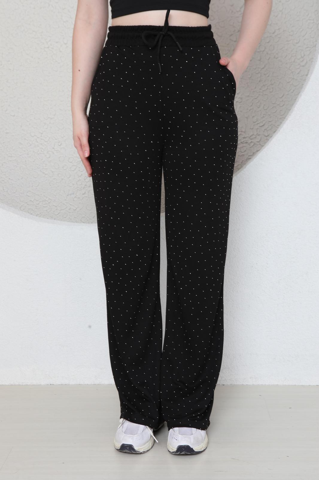 Taşlı bol pantolon 098666