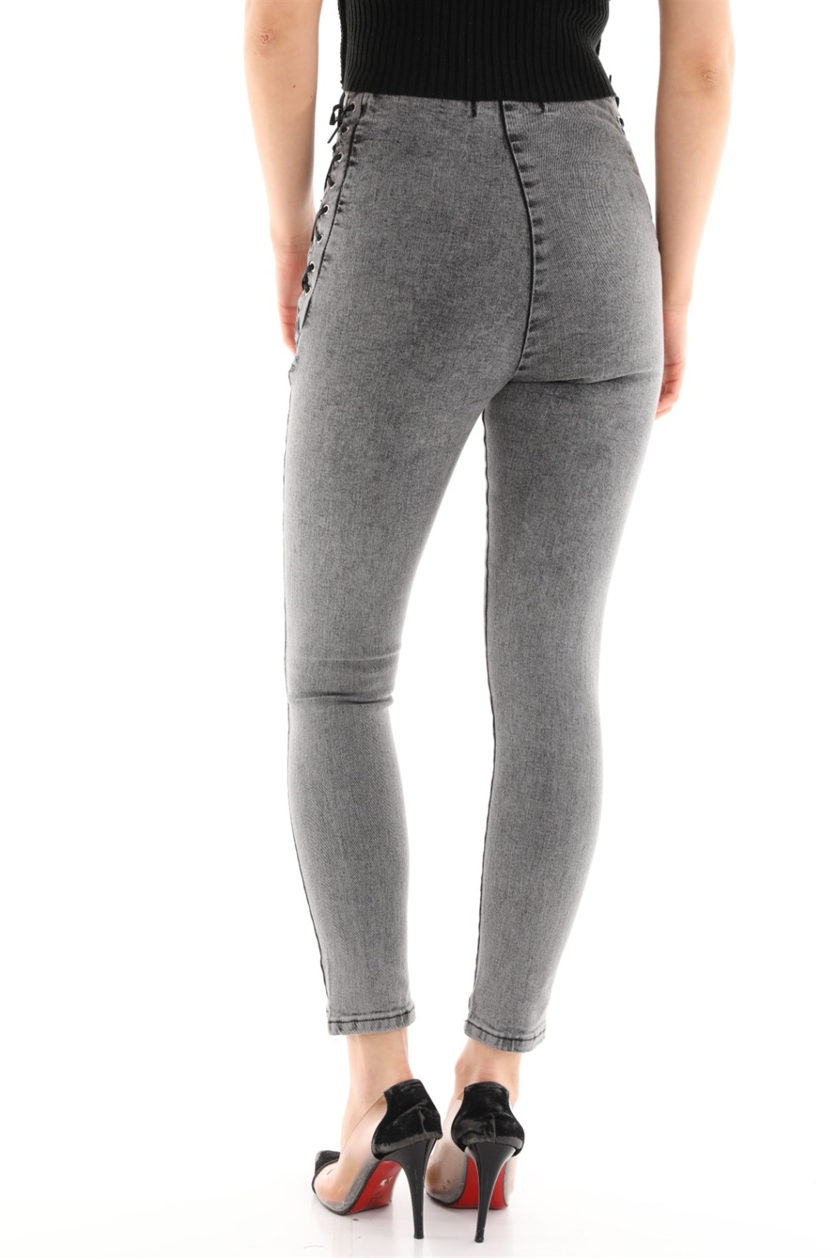 Yanı Bağcıklı Kot Pantolon 2264241