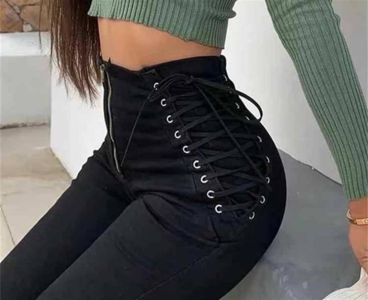 Yanı Bağcıklı Kot Pantolon 4901414n