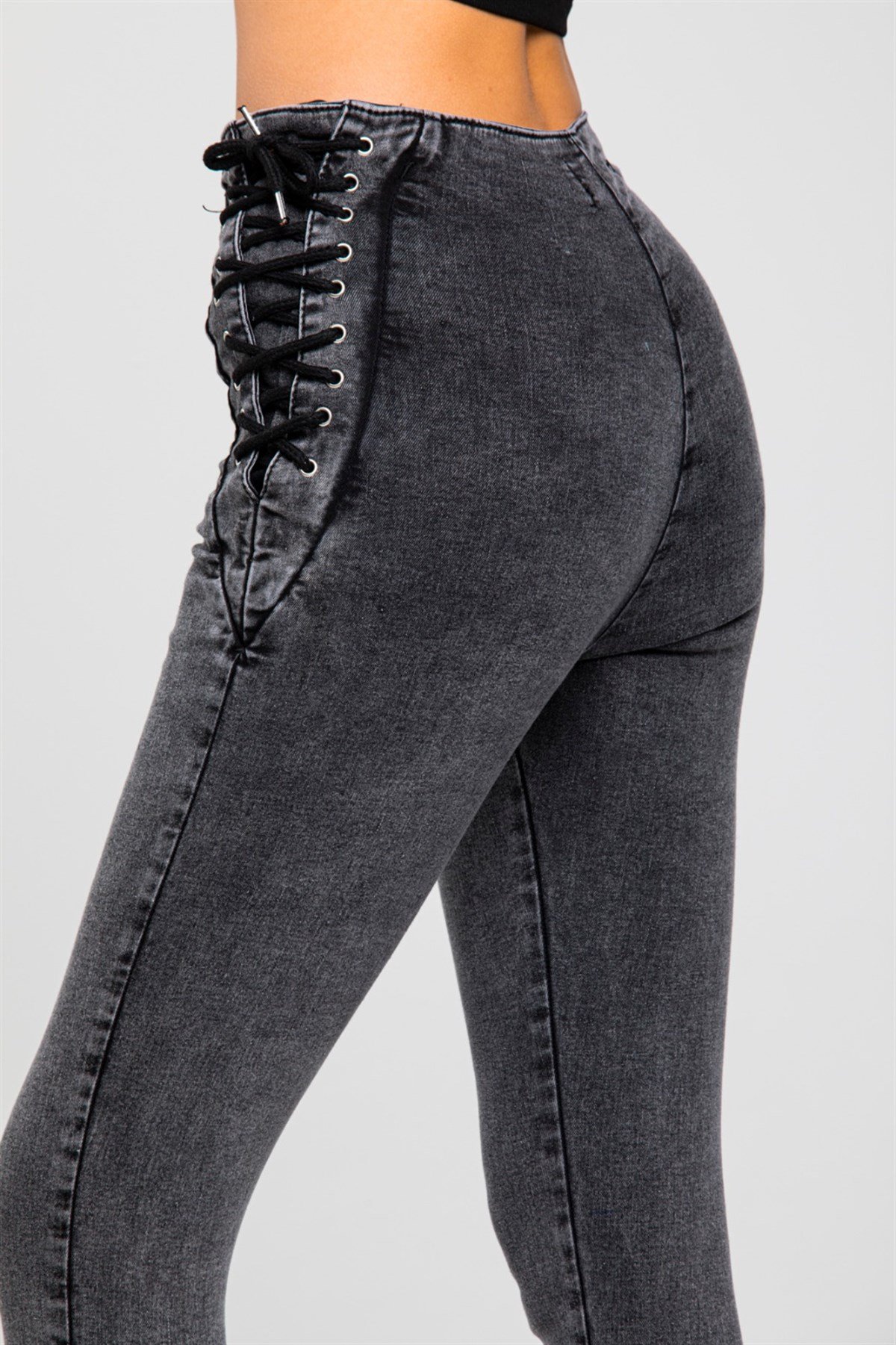 Yanı Bağcıklı Kot Pantolon414241