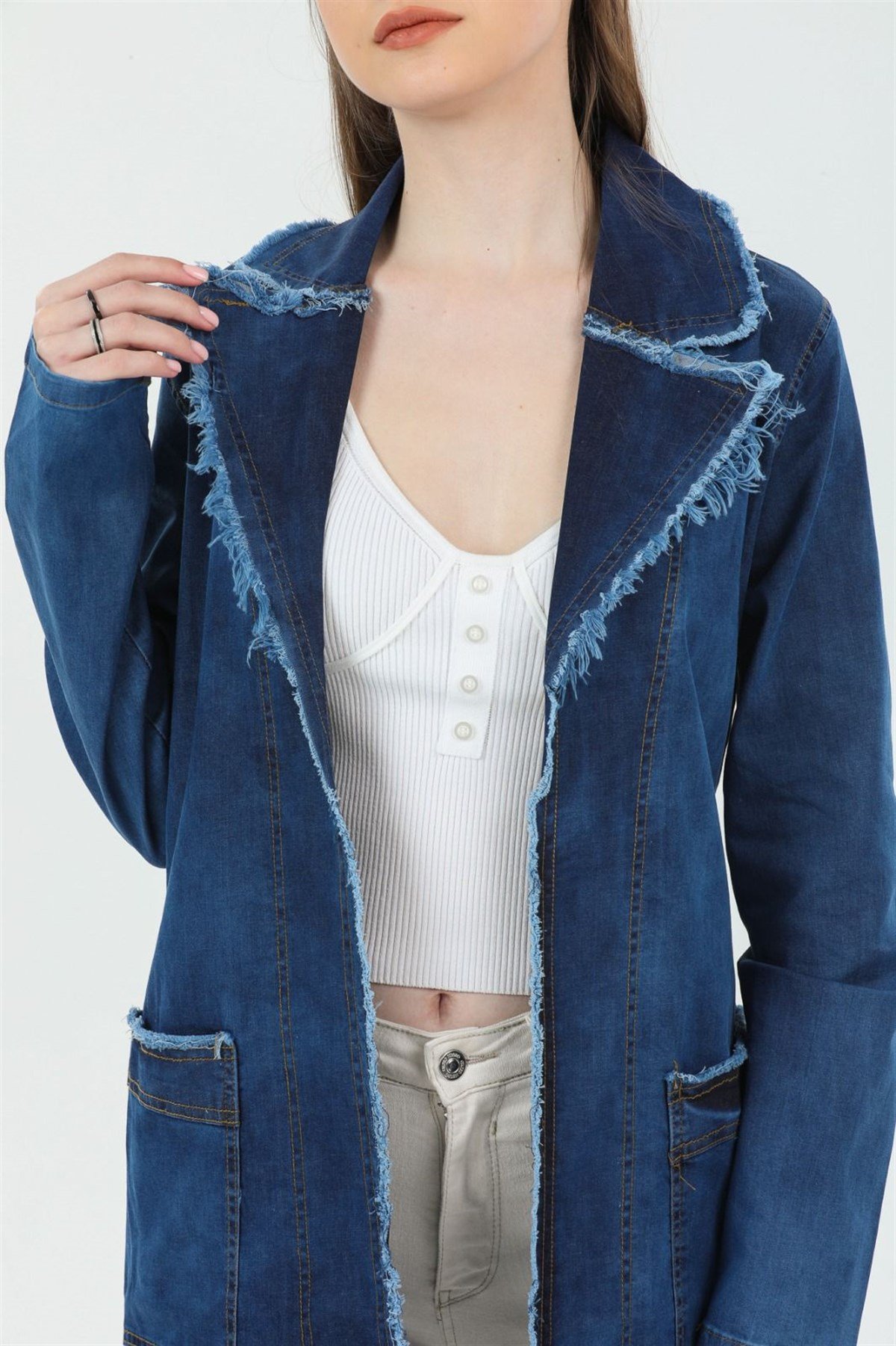 Yeni Model Bayan Kot Tunik Ceket 4346