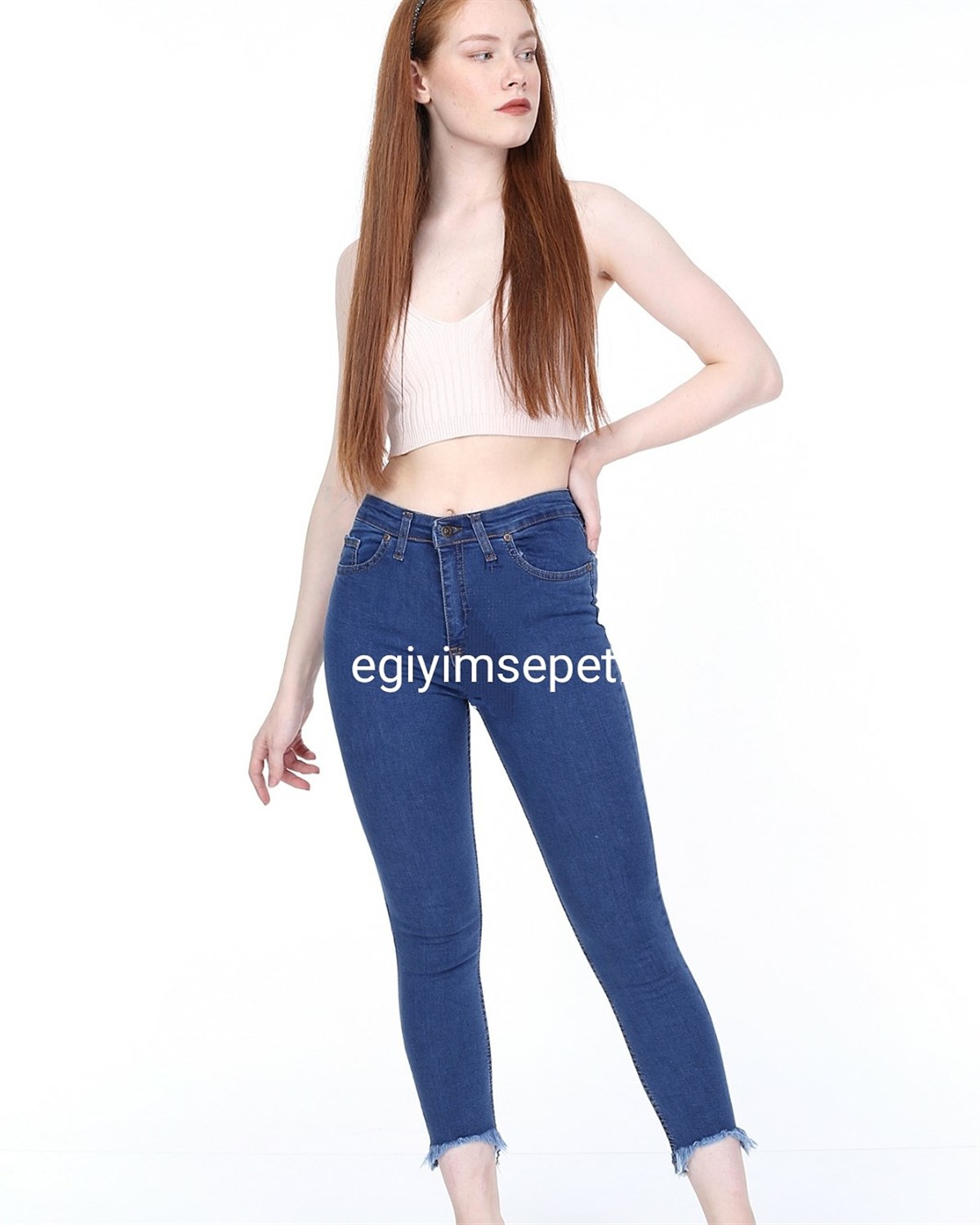 Yüksek Bel Bayan Kot Pantolon