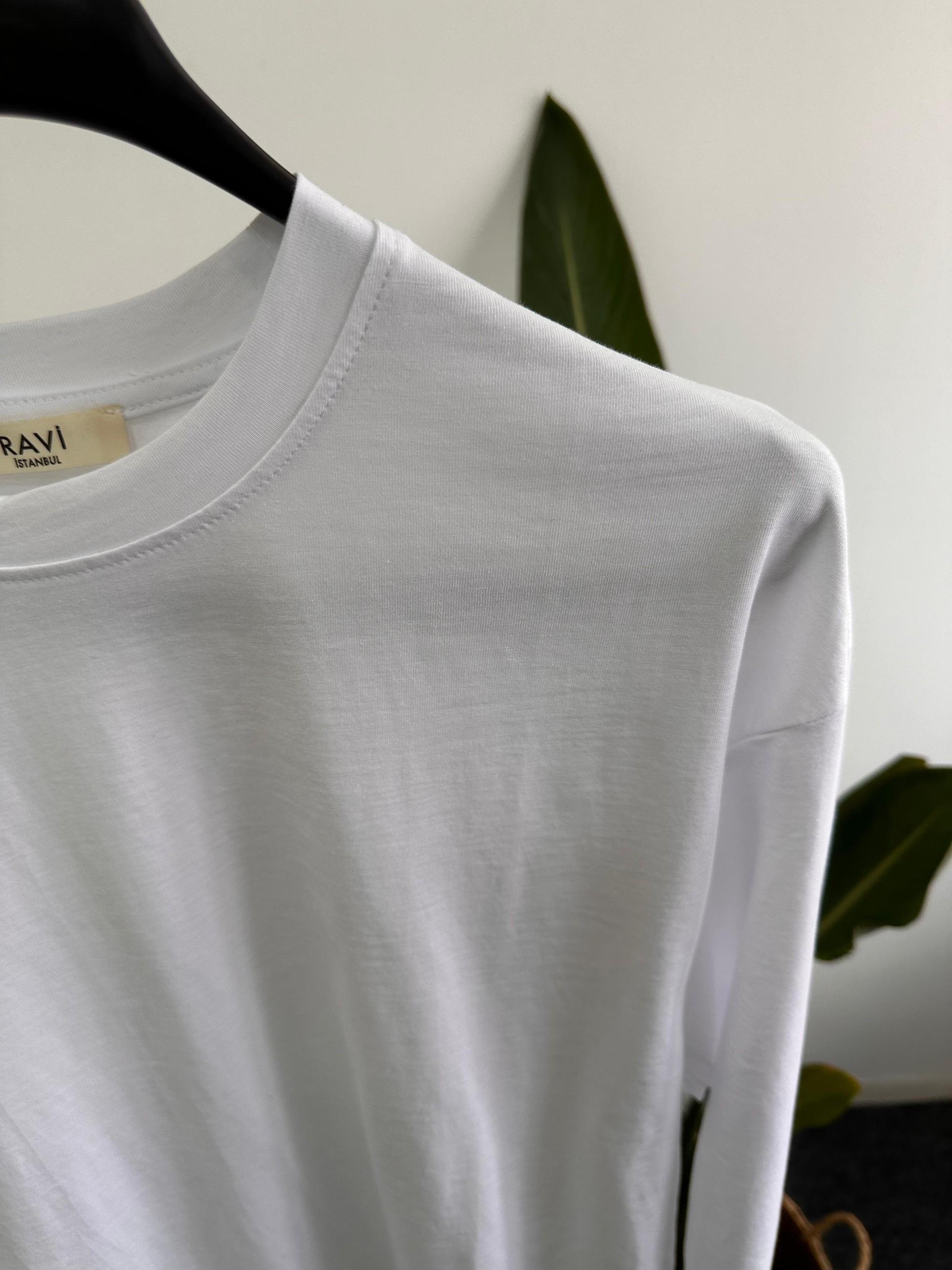  Bisiklet Yaka Basic Tshirt