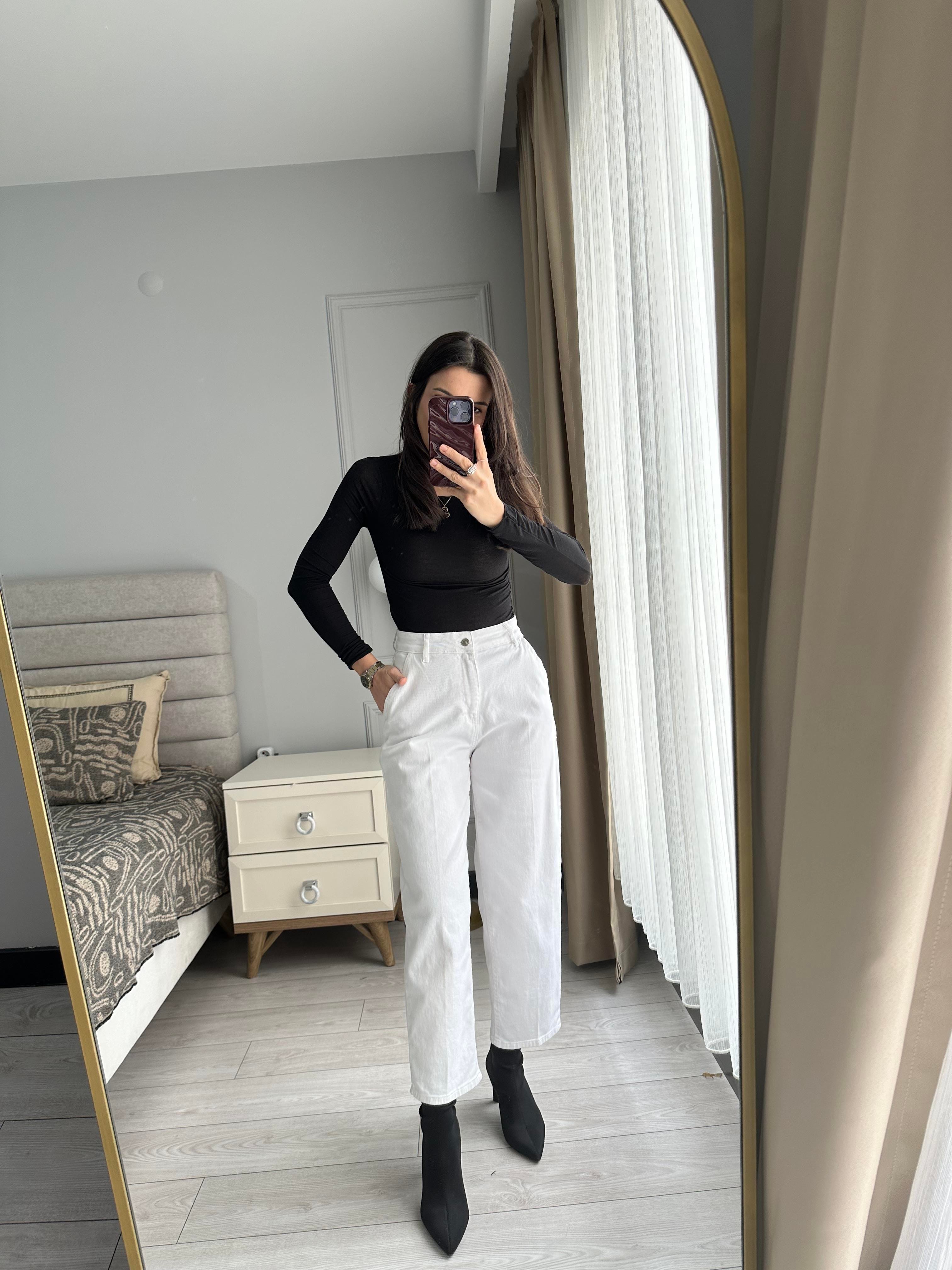 Beyaz Kot Pantolon (3001)