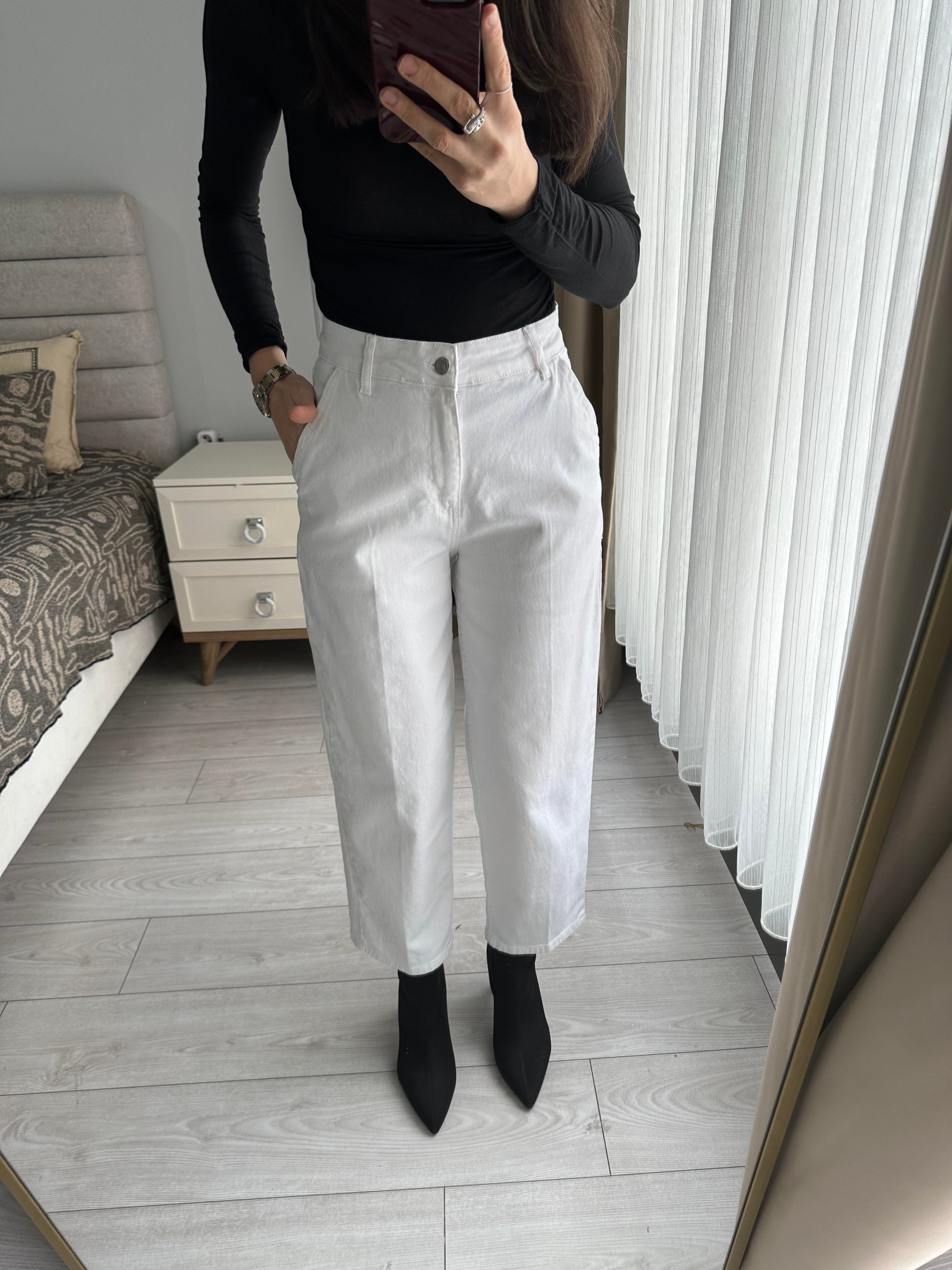 Beyaz Kot Pantolon (3001)