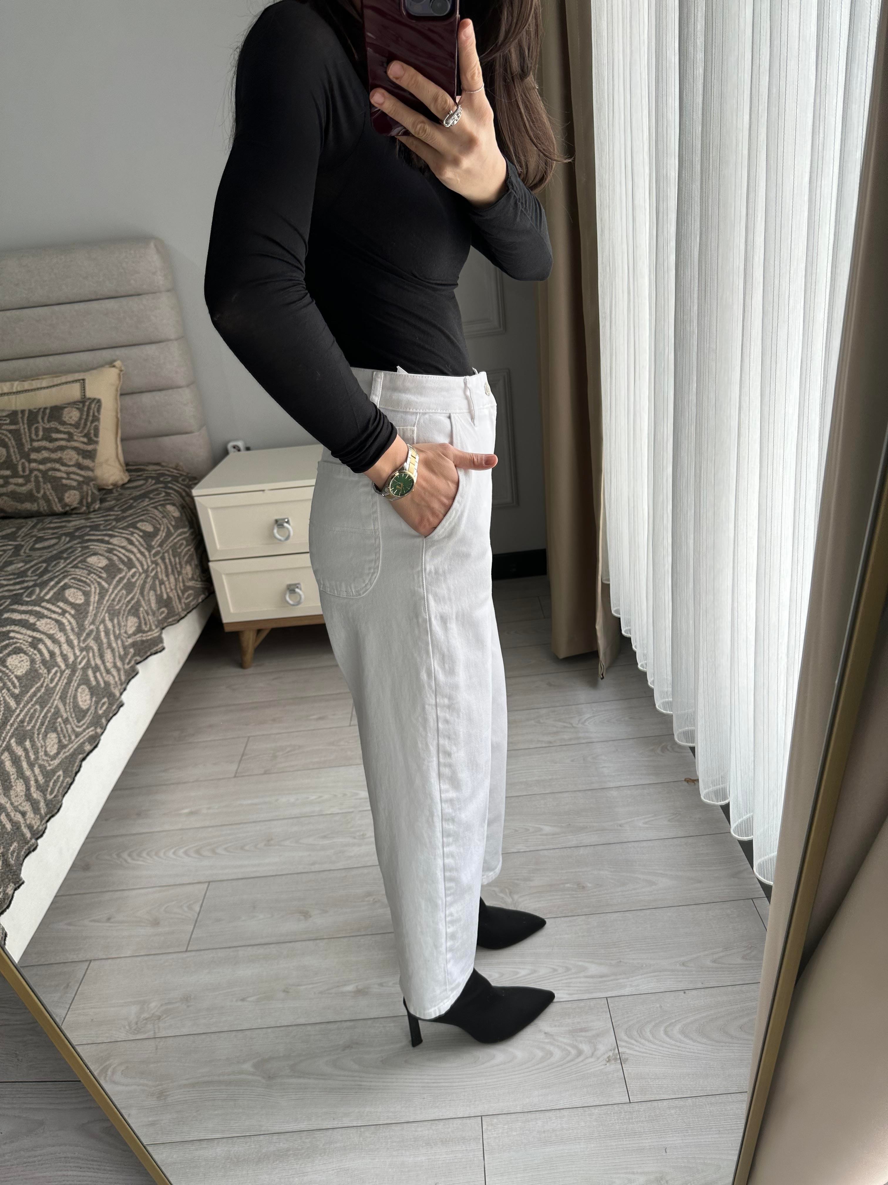 Beyaz Kot Pantolon (3001)