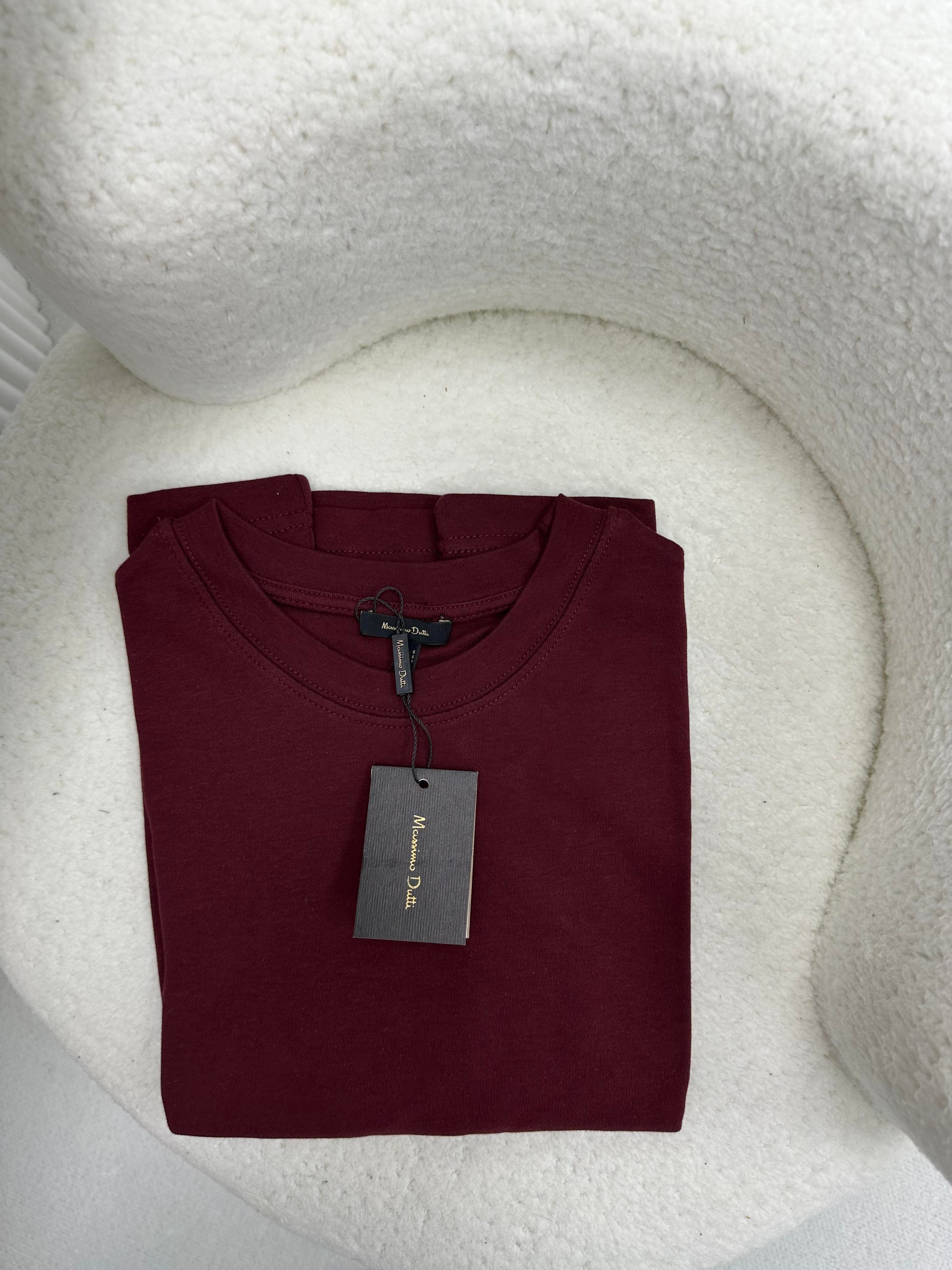Bisiklet Yaka Bordo T-shirt 