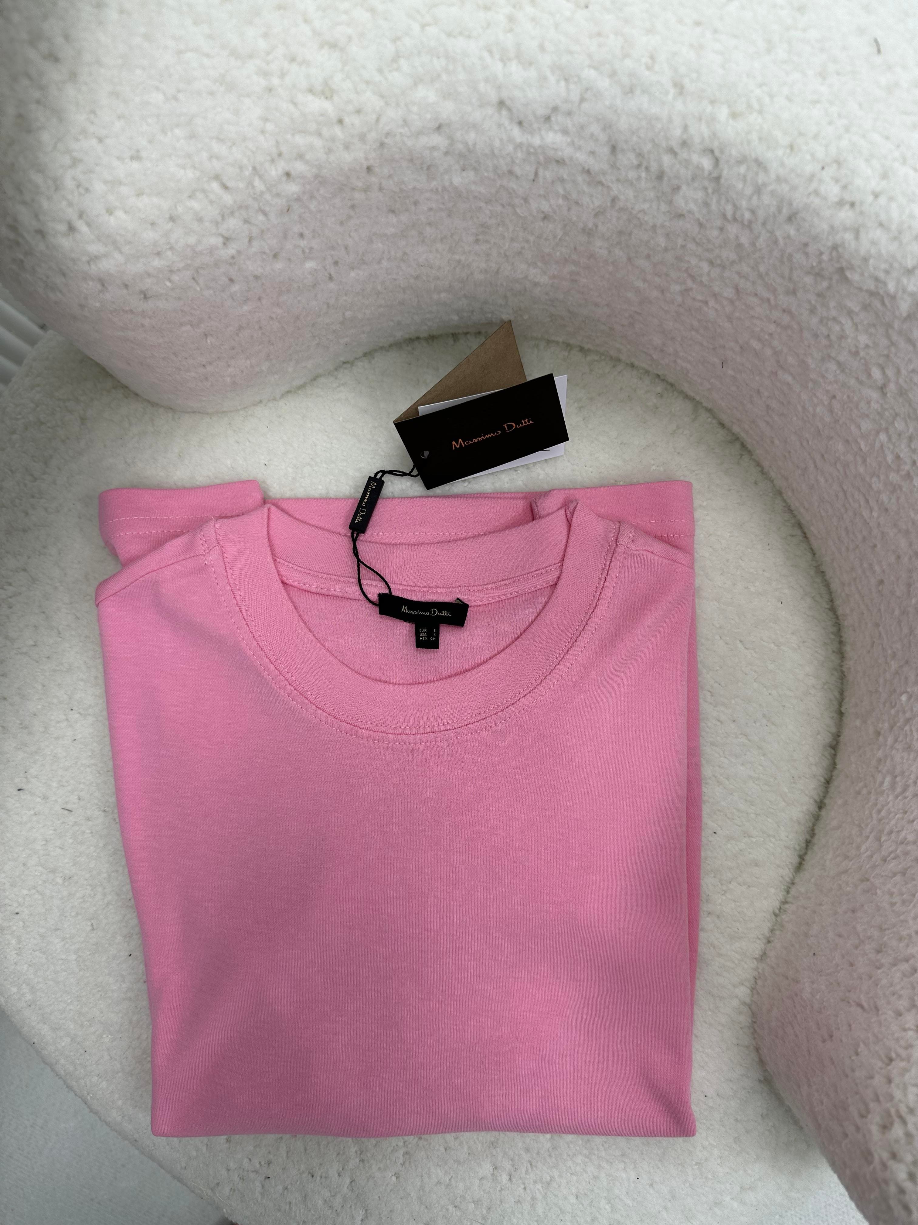 Bisiklet Yaka Pembe T-shirt 