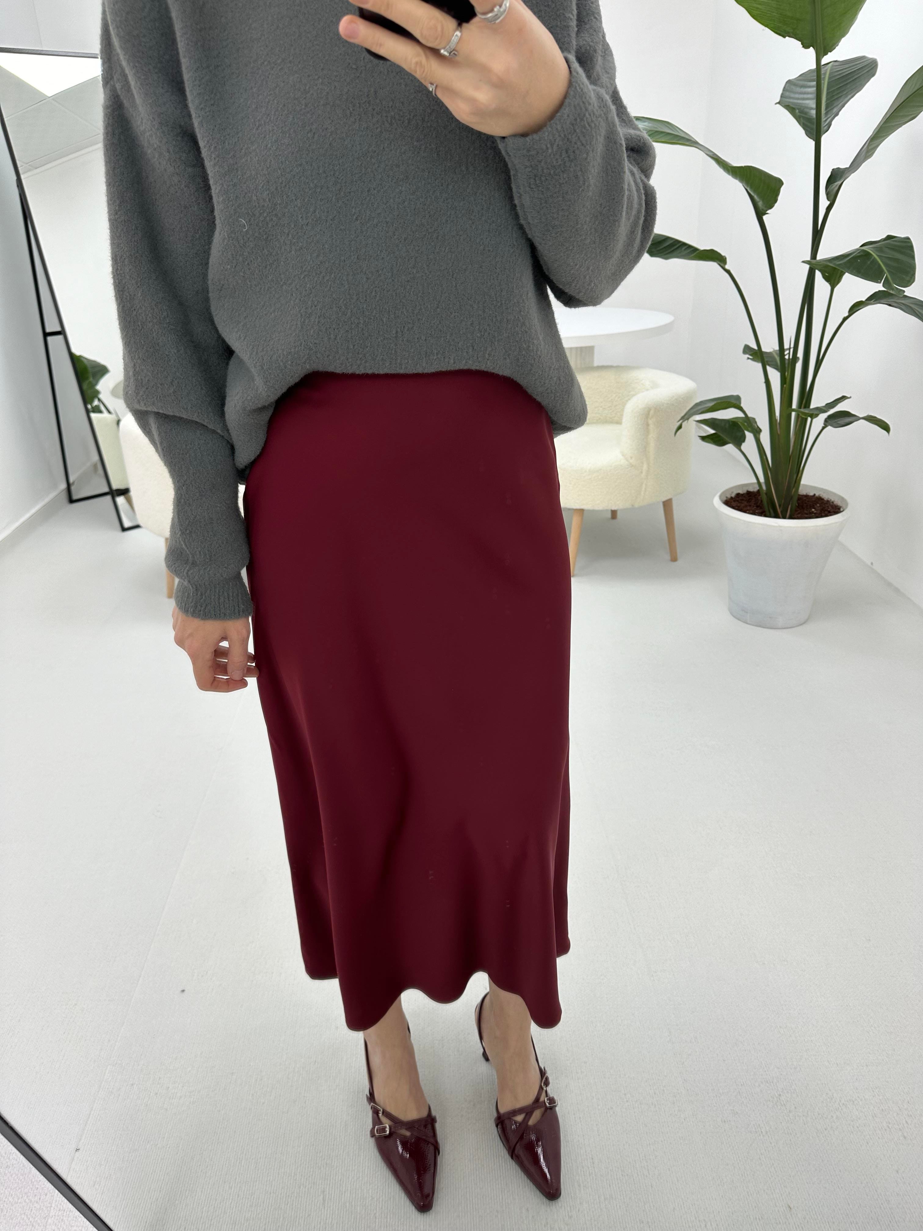 Bordo Saten Etek 