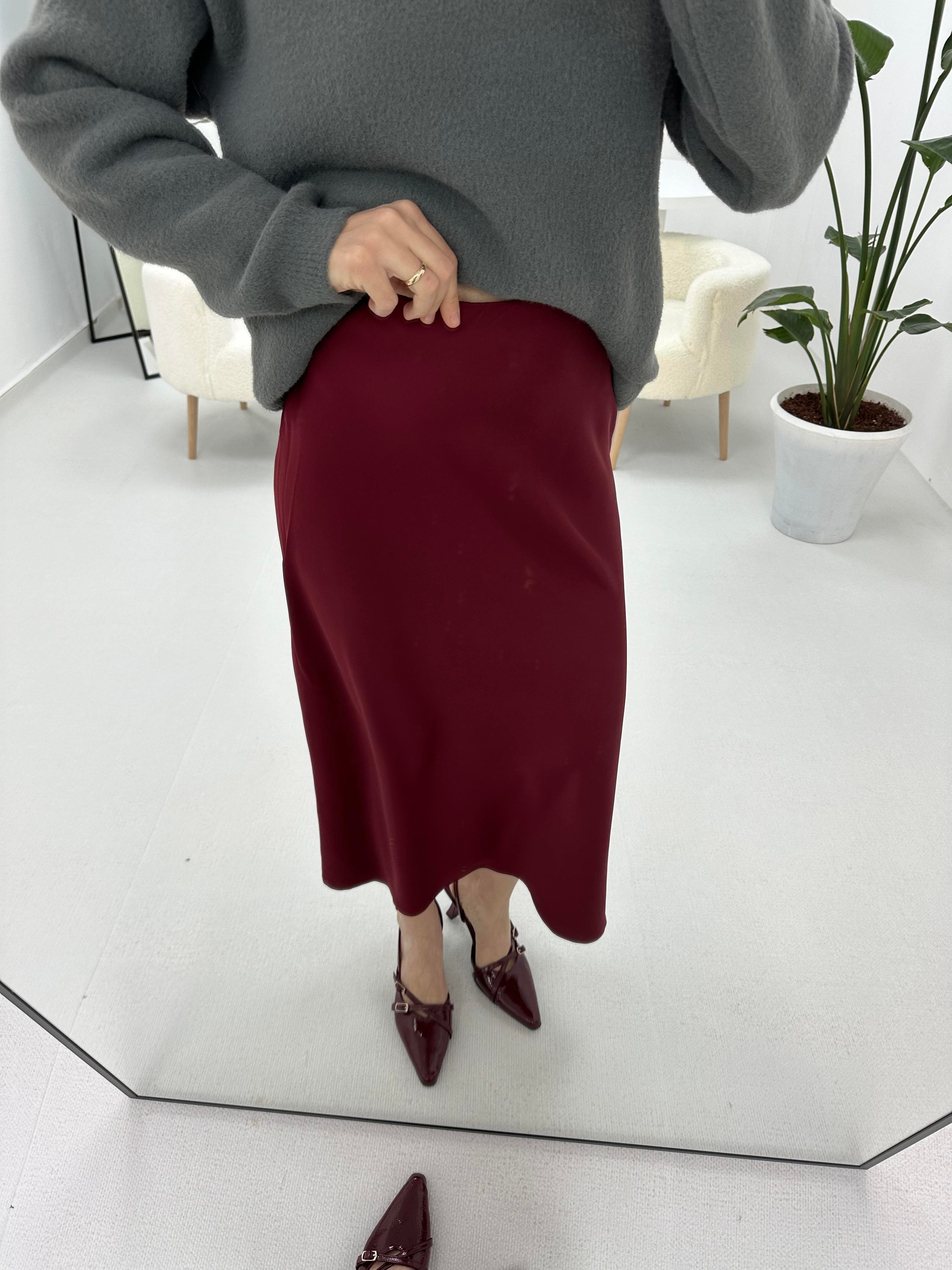 Bordo Saten Etek 