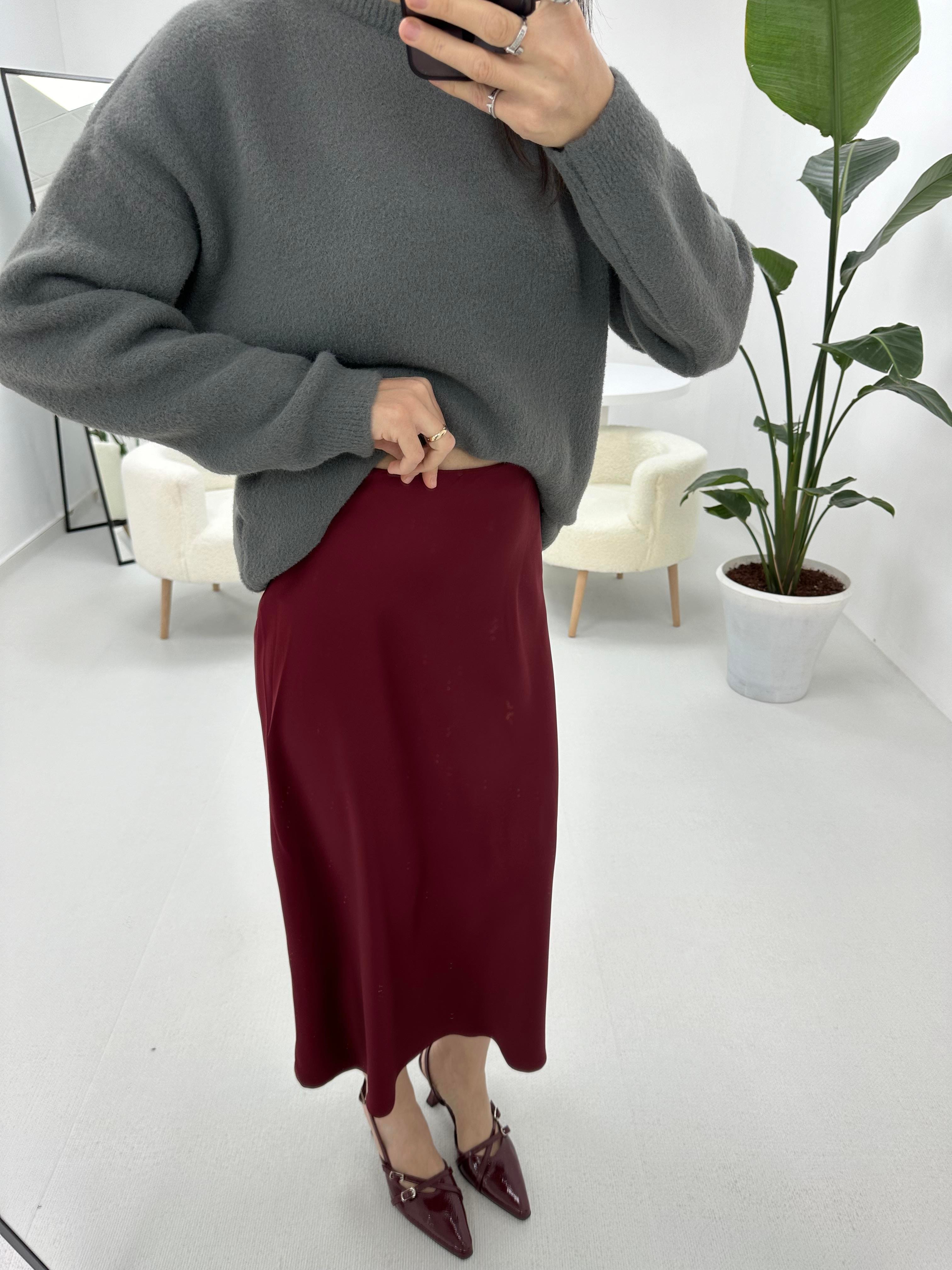 Bordo Saten Etek 