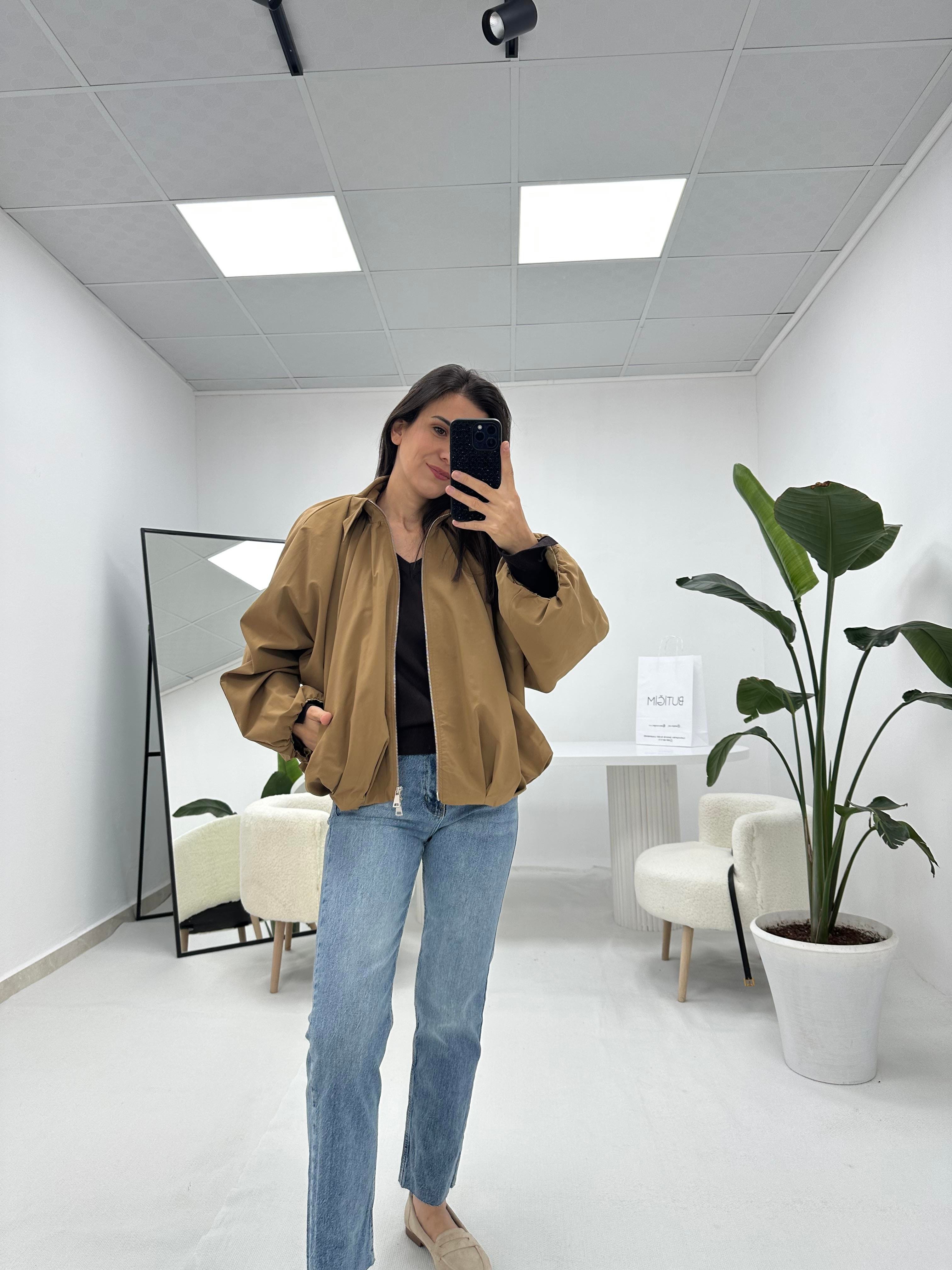 Camel Bomber Ceket