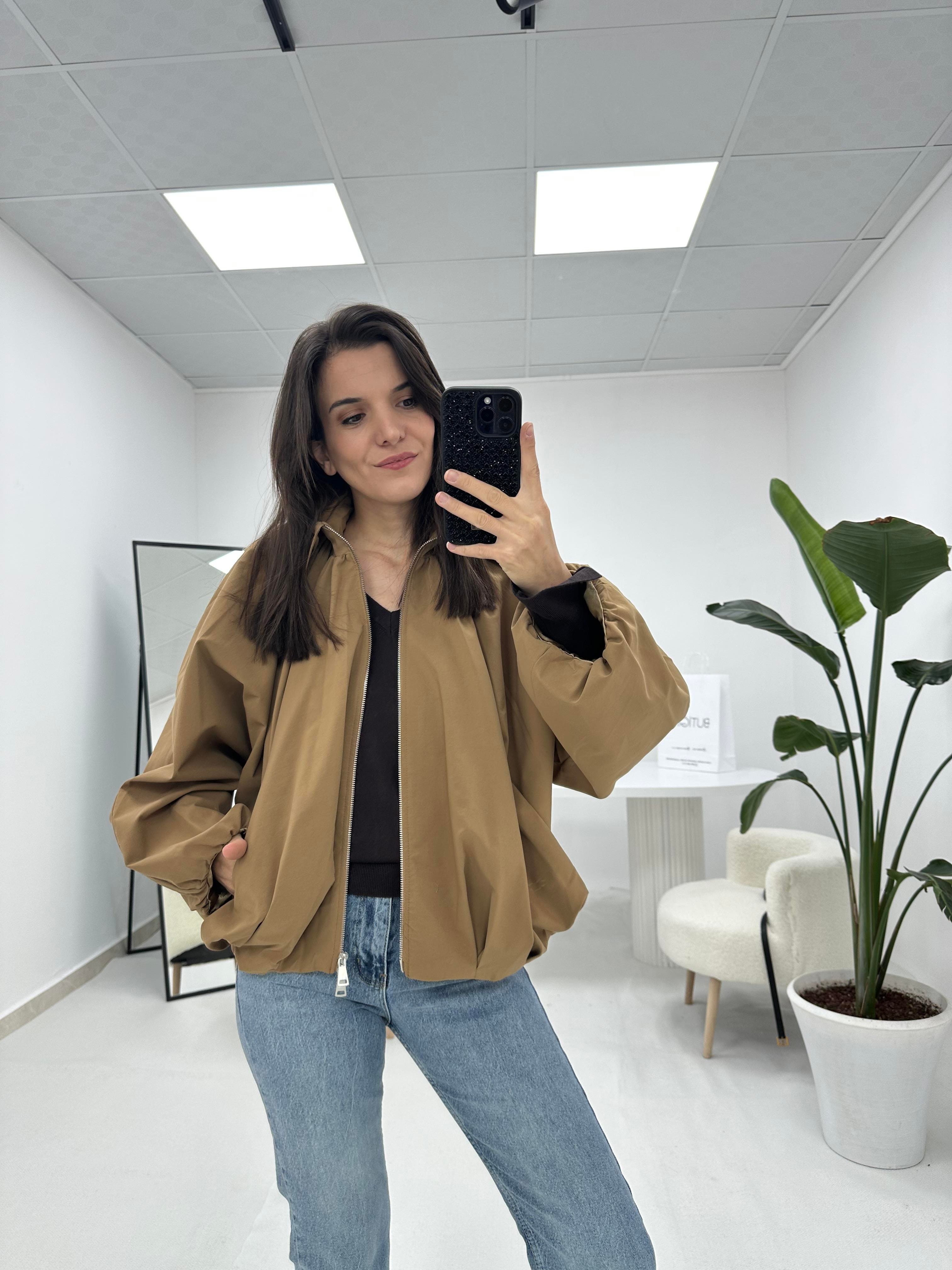 Camel Bomber Ceket