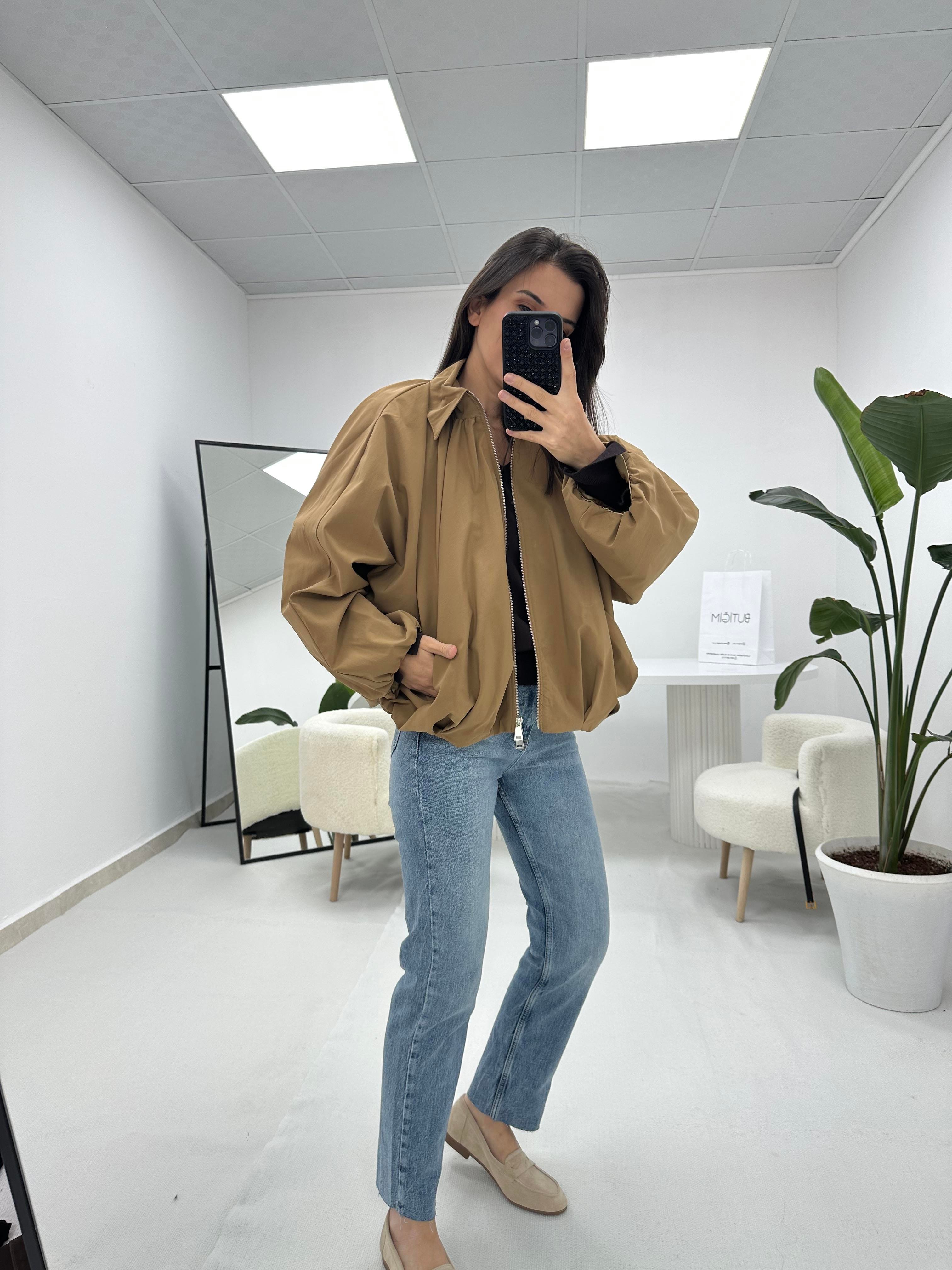 Camel Bomber Ceket