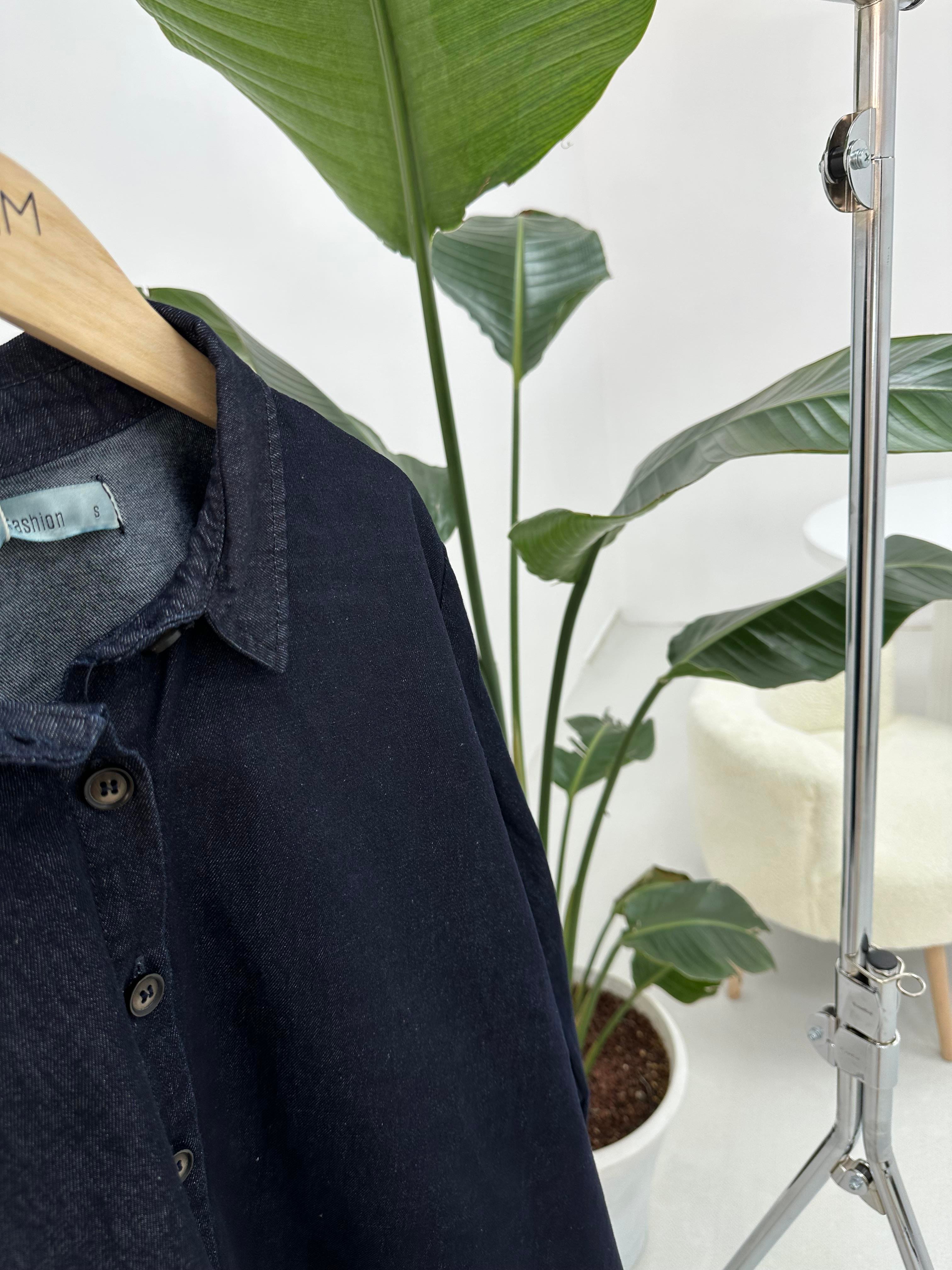 Denim Düğmeli Gömlek